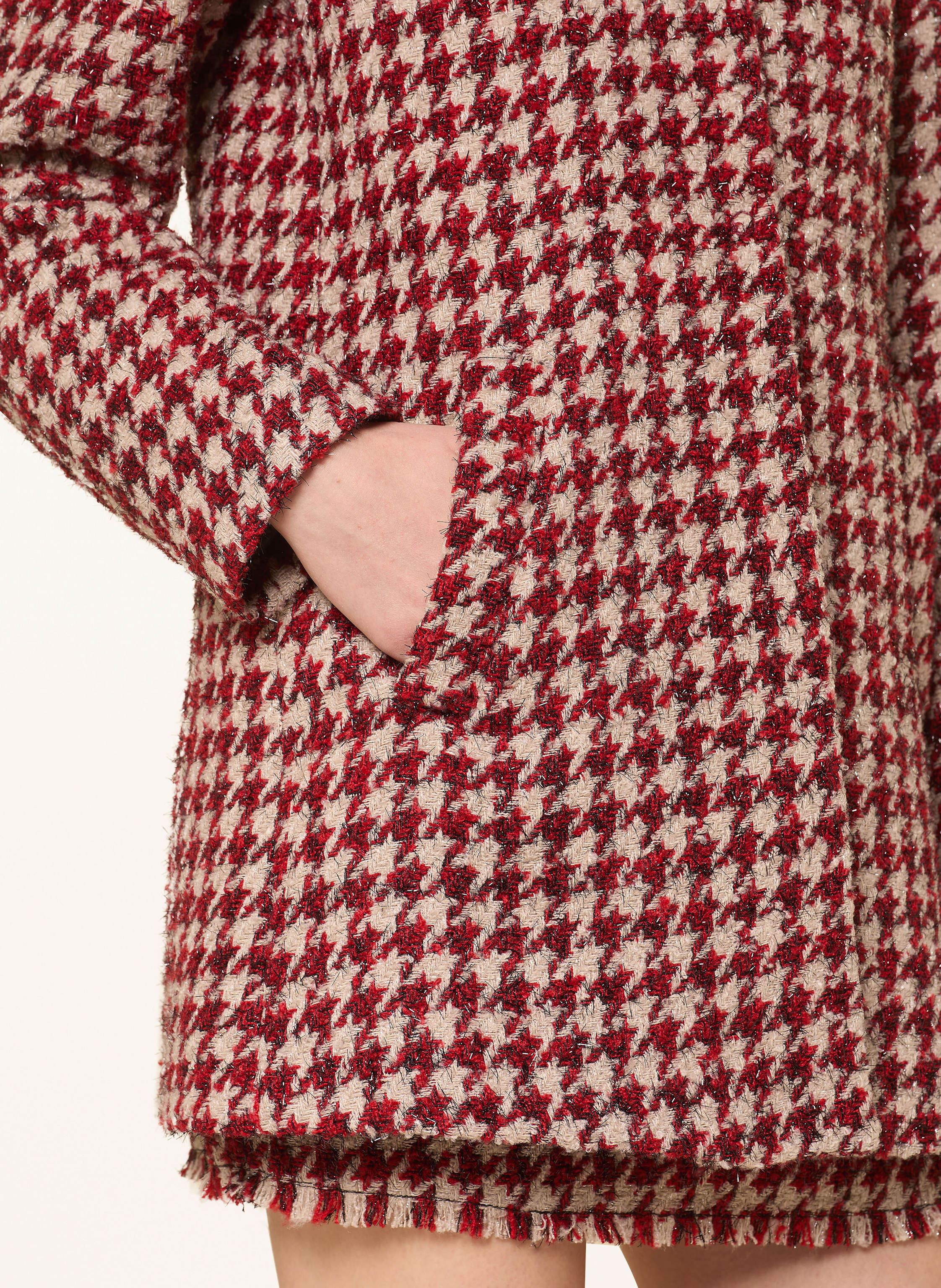 Thumbnail - Liu Jo Tweed-Jacke Mit Glitzergarn rot