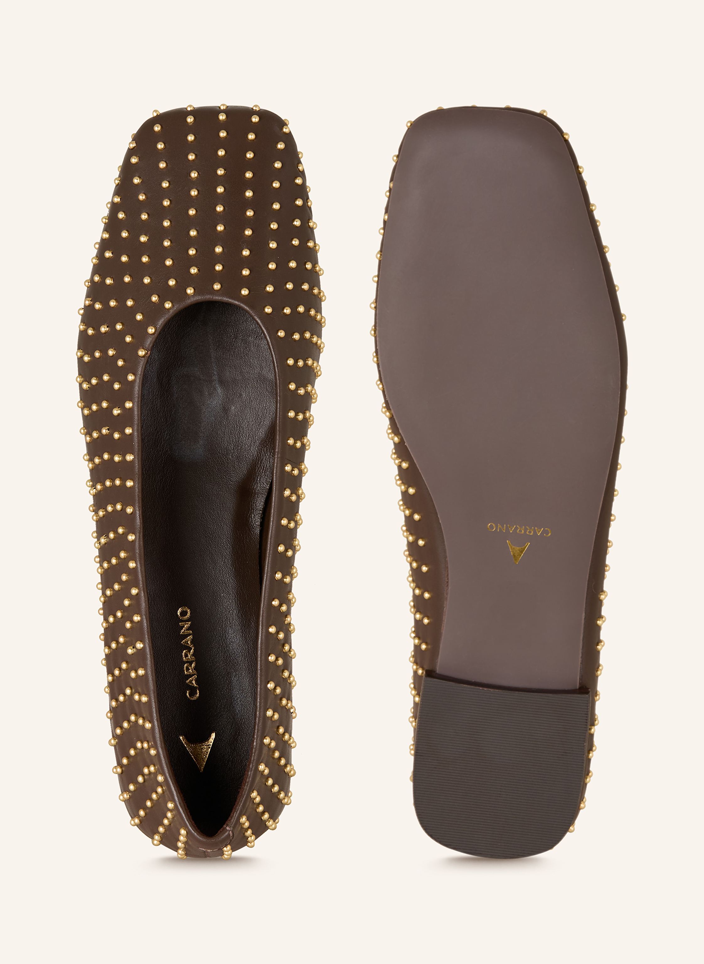 Thumbnail - Carrano Ballerinas Mit Schmucksteinen braun