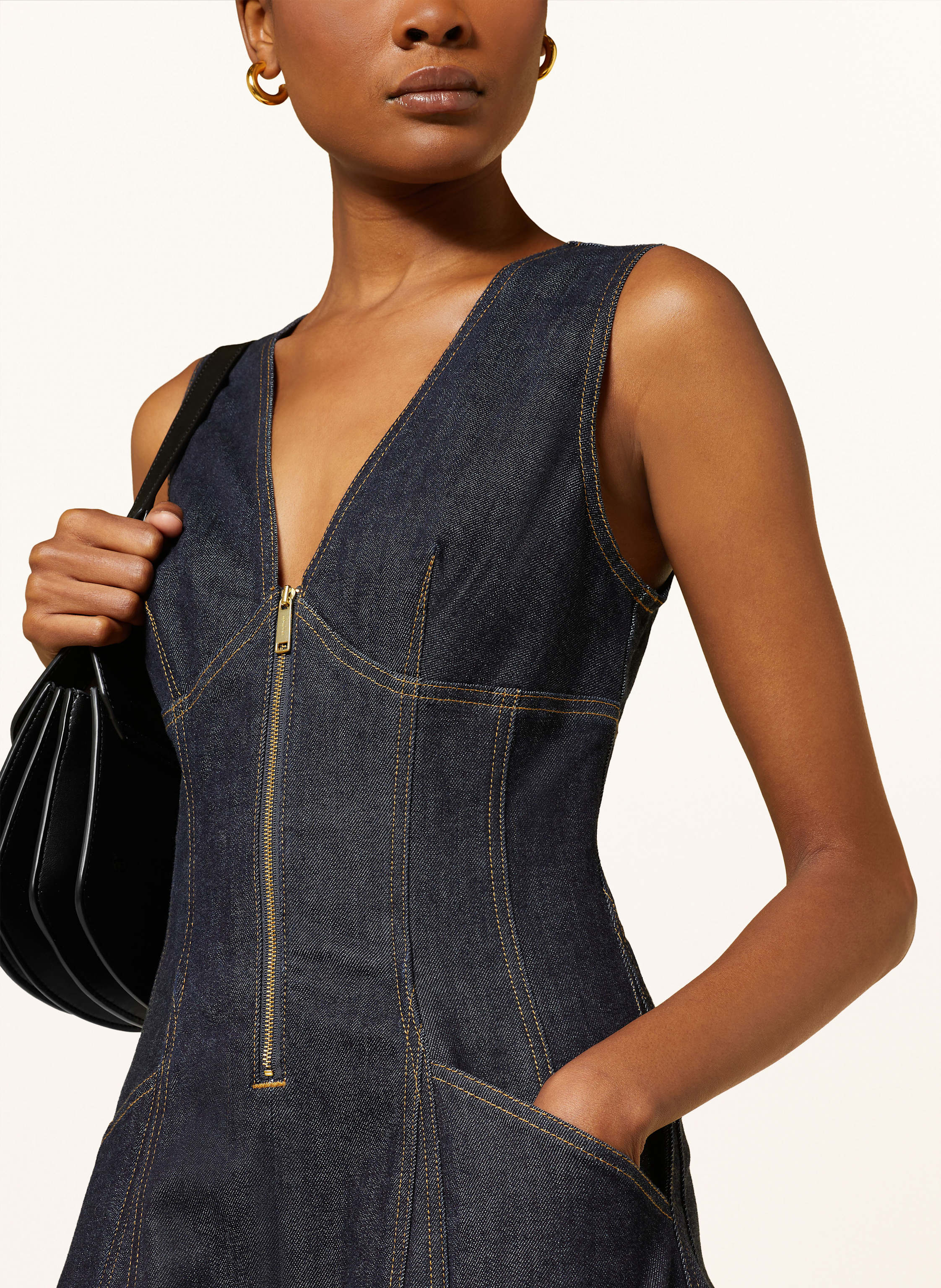 Thumbnail - Self-Portrait Jeanskleid blau