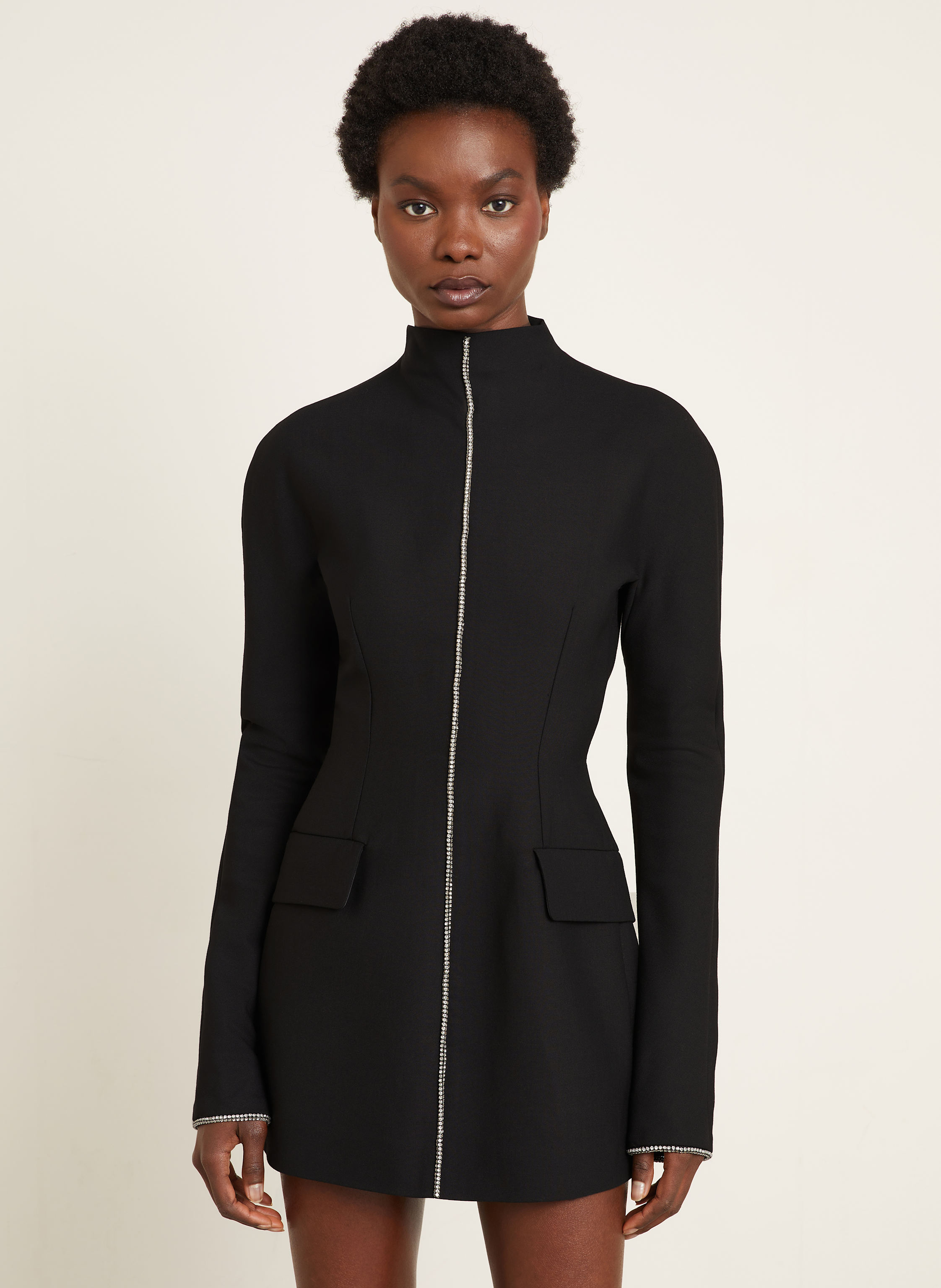 Thumbnail - Sportmax Kleid tefrite01 Mit Schmucksteinen schwarz