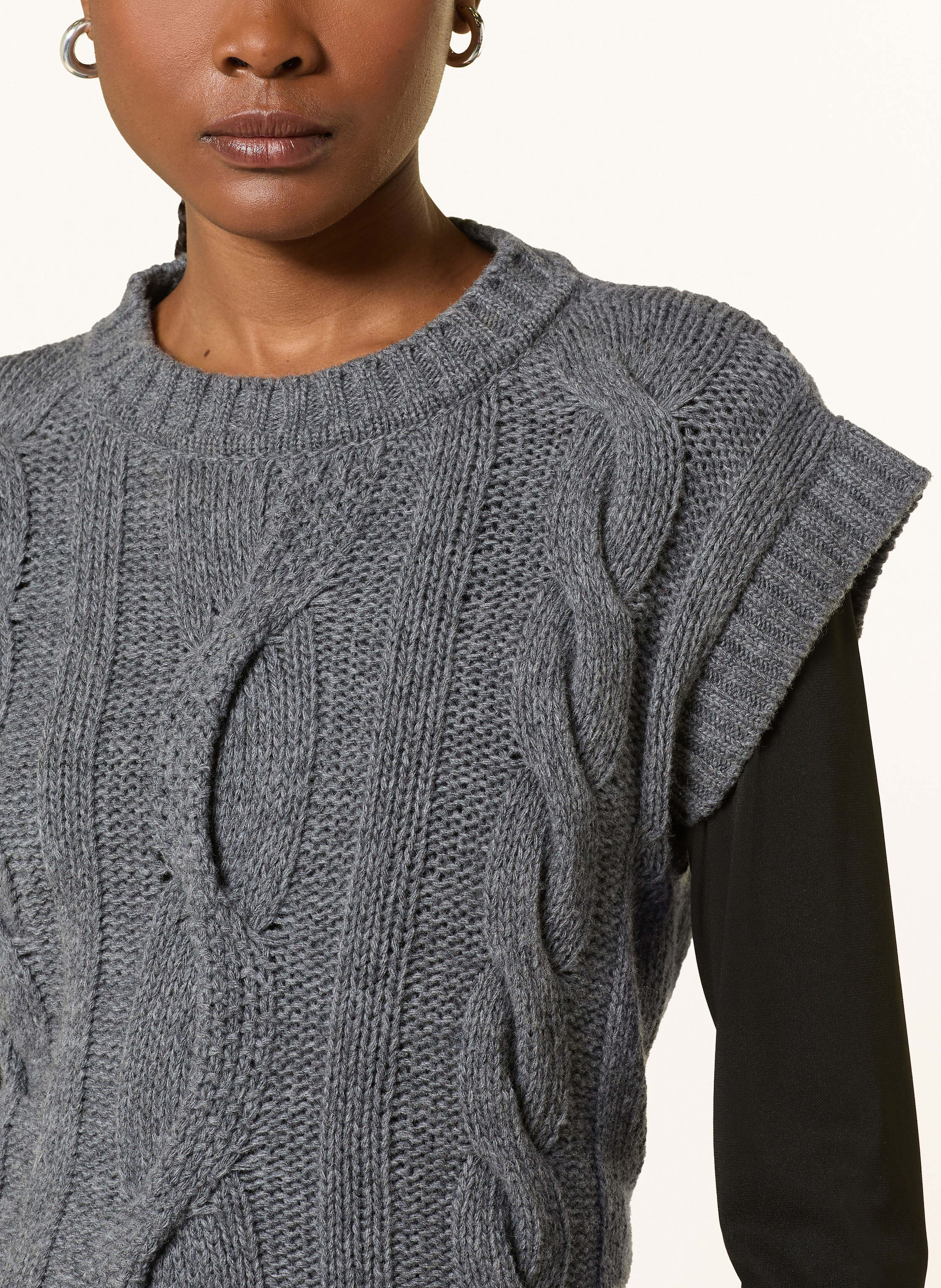 Thumbnail - Weekend Max Mara Set Ebro: Plisseekleid Und Pullunder schwarz