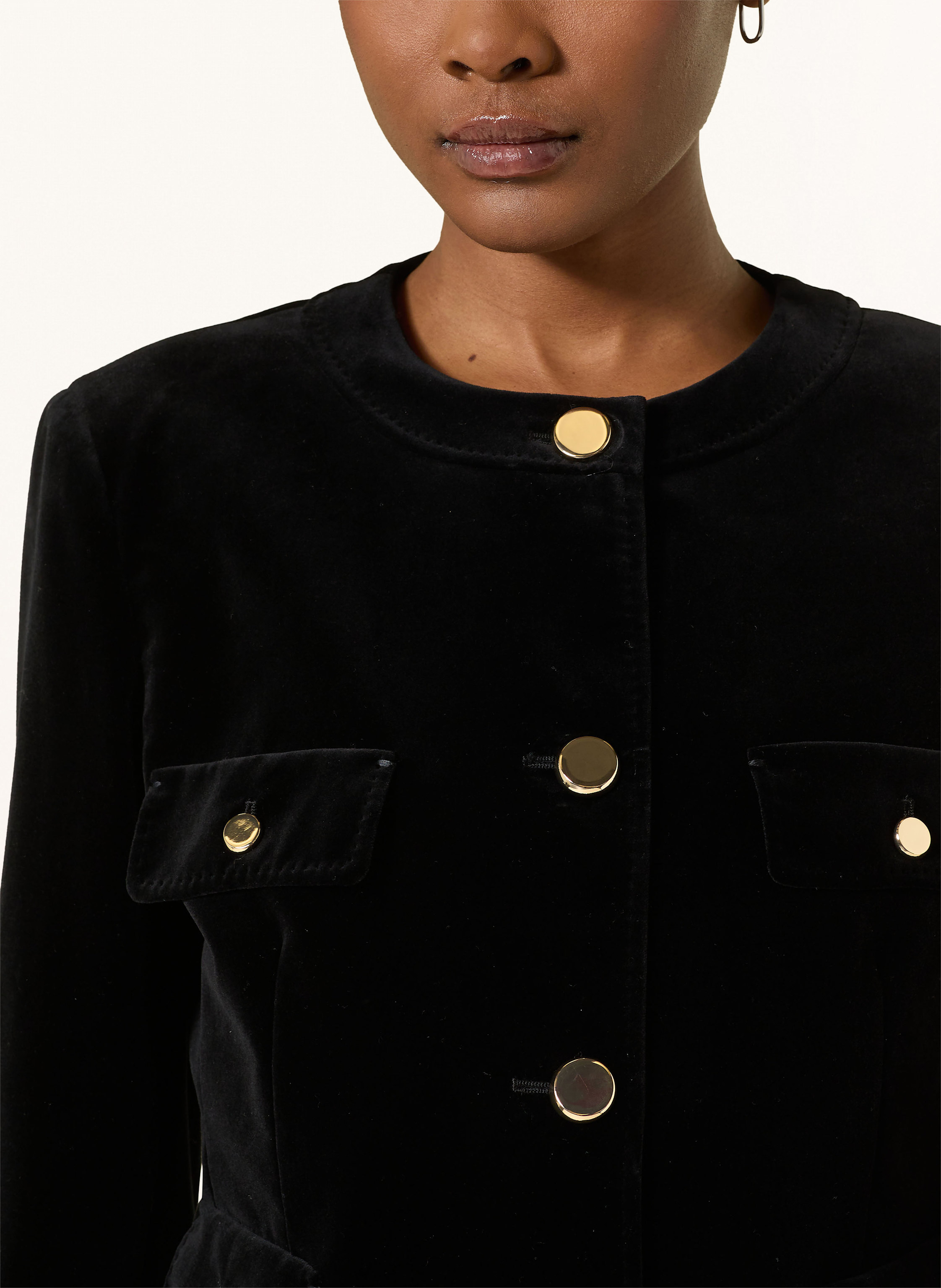 Thumbnail - Max Mara Studio Kastenjacke Ilex Aus Samt schwarz