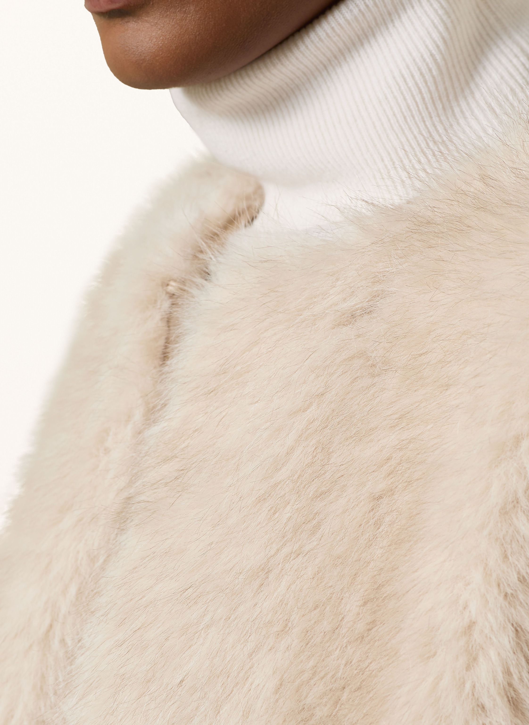 Thumbnail - Max Mara Studio Kunstfell-Mantel Eros beige