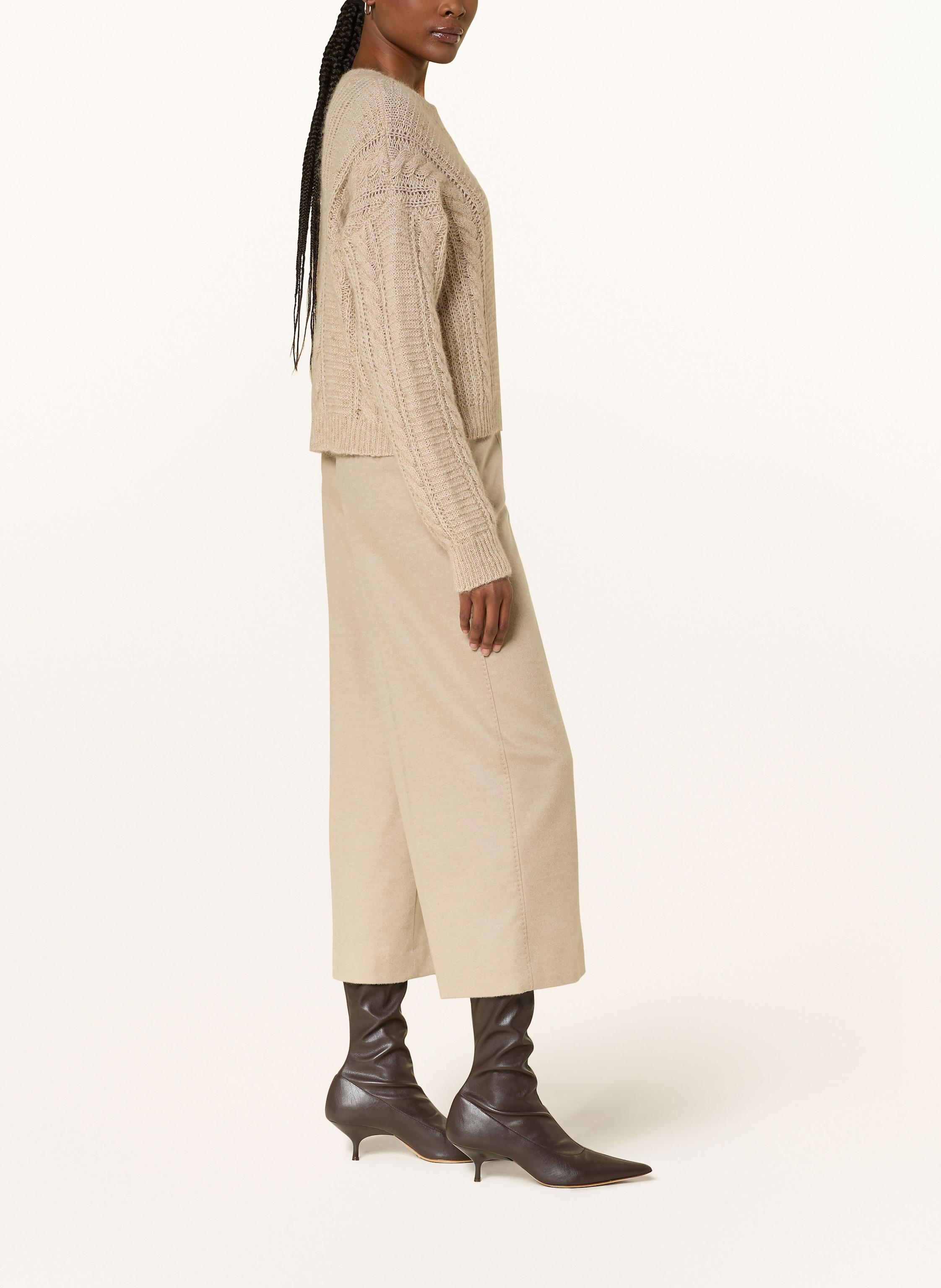 Thumbnail - Max Mara Studio Marlenehose Marengo Aus Flanell beige