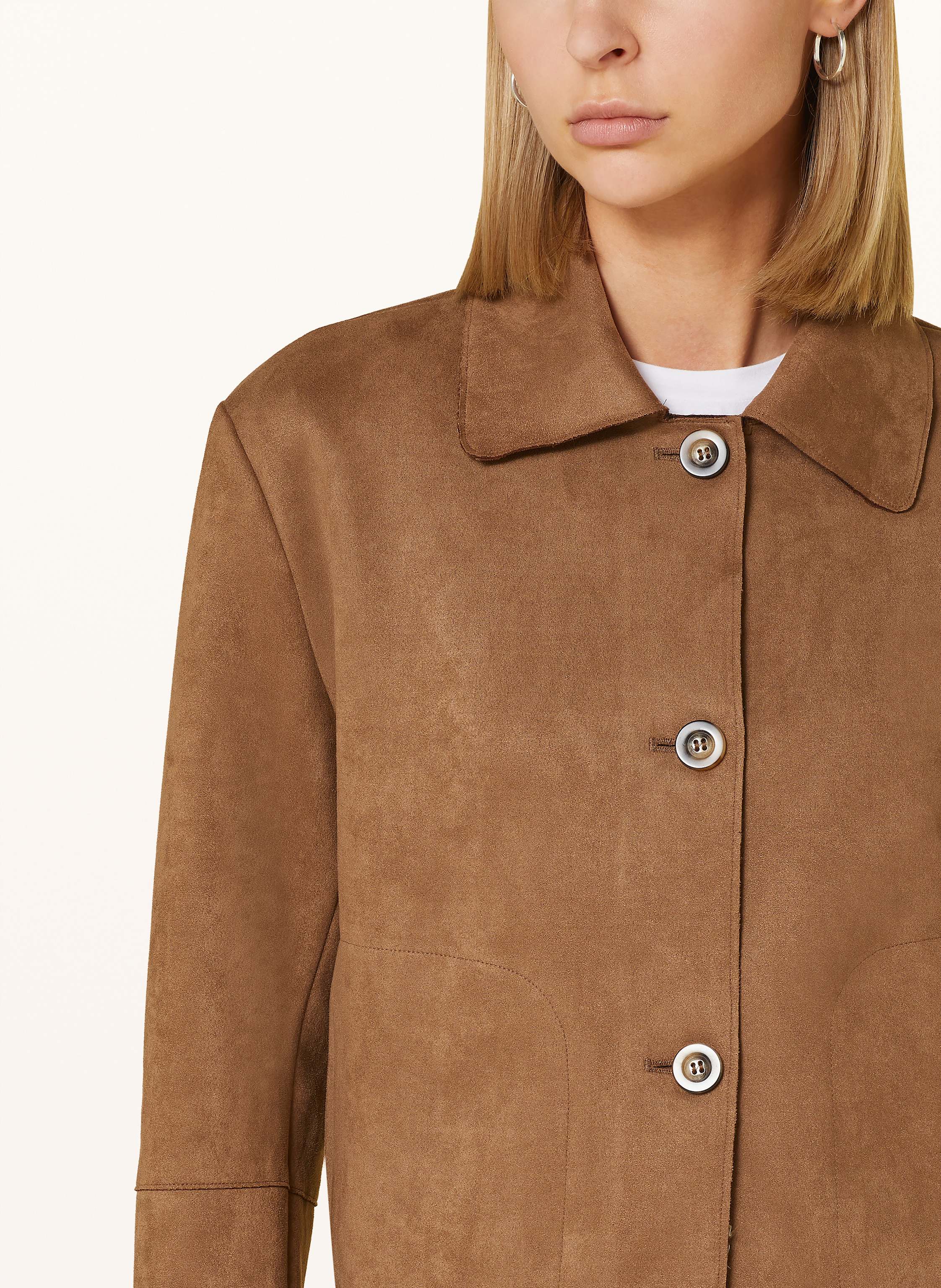 Thumbnail - Darling Harbour Kastenjacke In Lederoptik braun