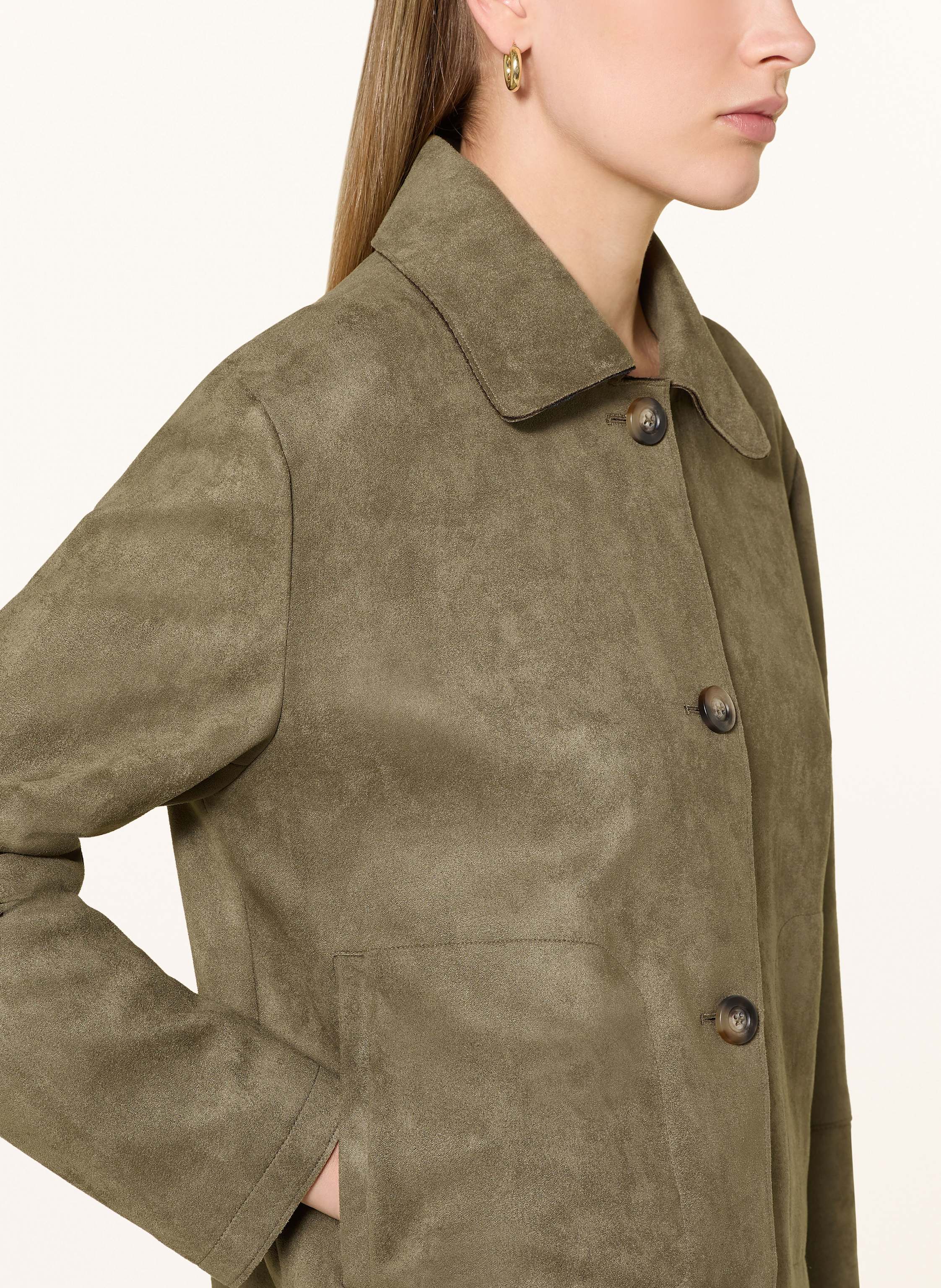 Thumbnail - Darling Harbour Kastenjacke In Lederoptik gruen
