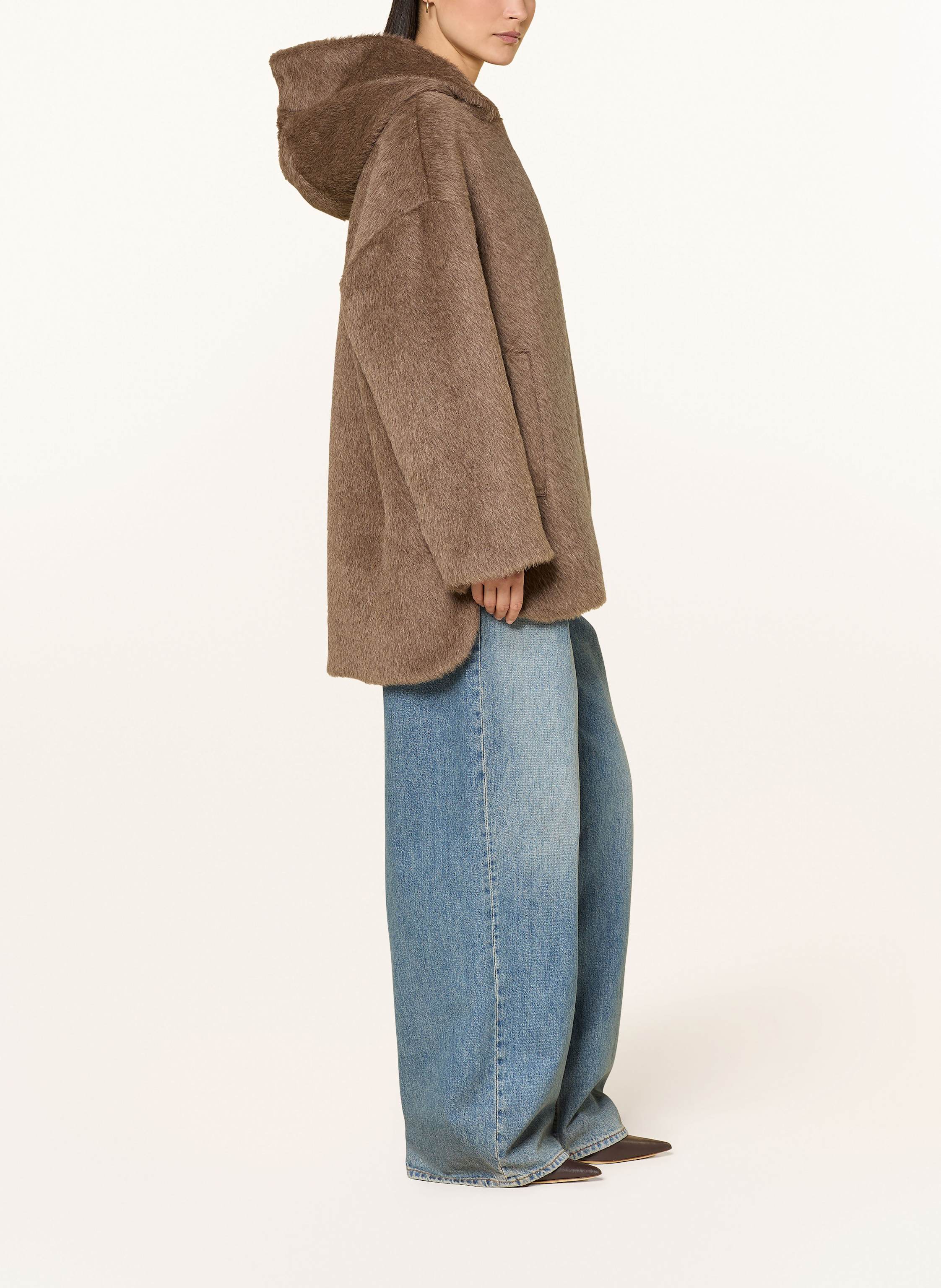 Thumbnail - Max Mara The Cube Daunenmantel Spacefe Zum Wenden Mit Alpaka Und Kunstfell braun