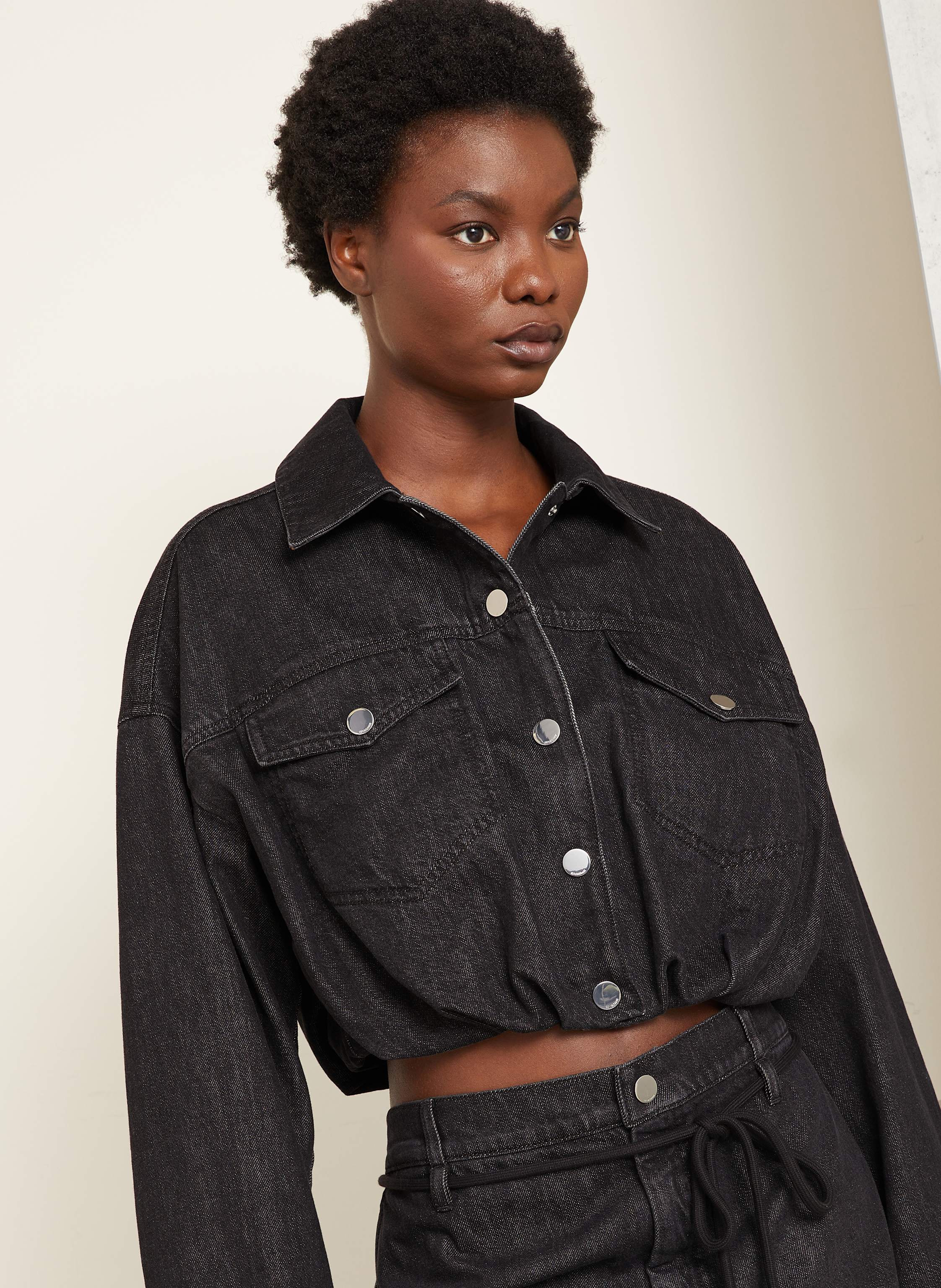 Thumbnail - Sportmax Cropped-Jeansjacke Sondrio schwarz