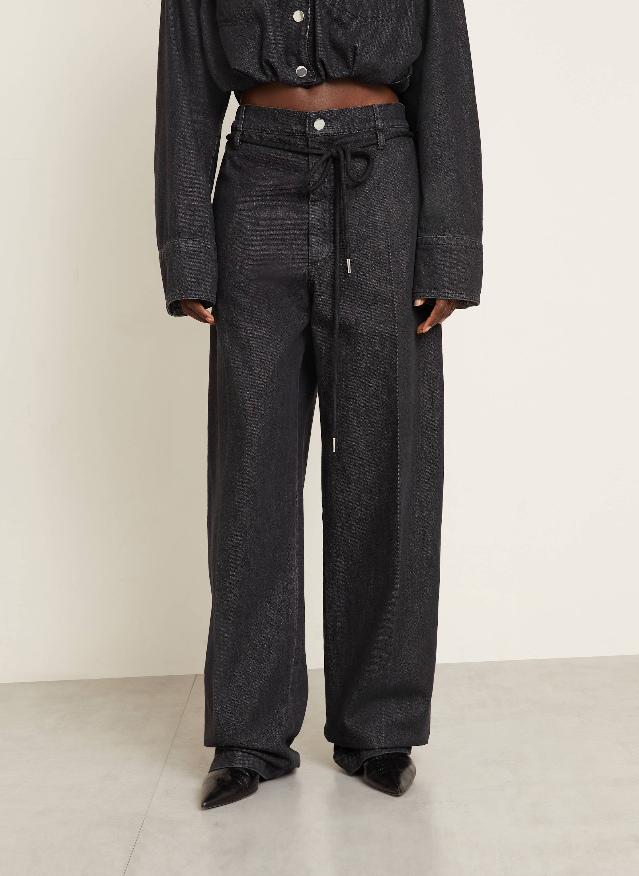 Thumbnail - Sportmax Wide Leg Jeans Capsula schwarz