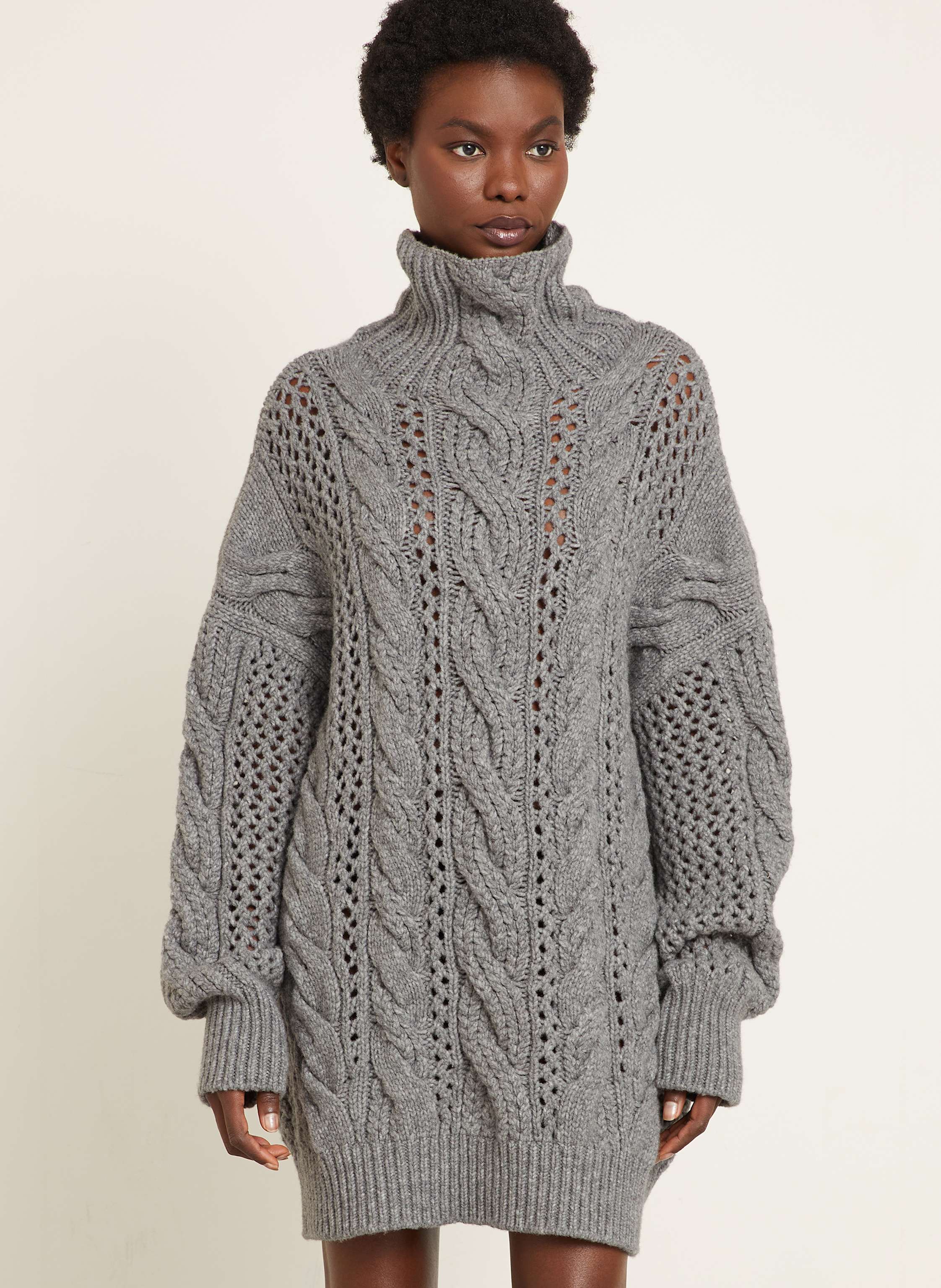 Thumbnail - Sportmax Strickkleid Calco grau