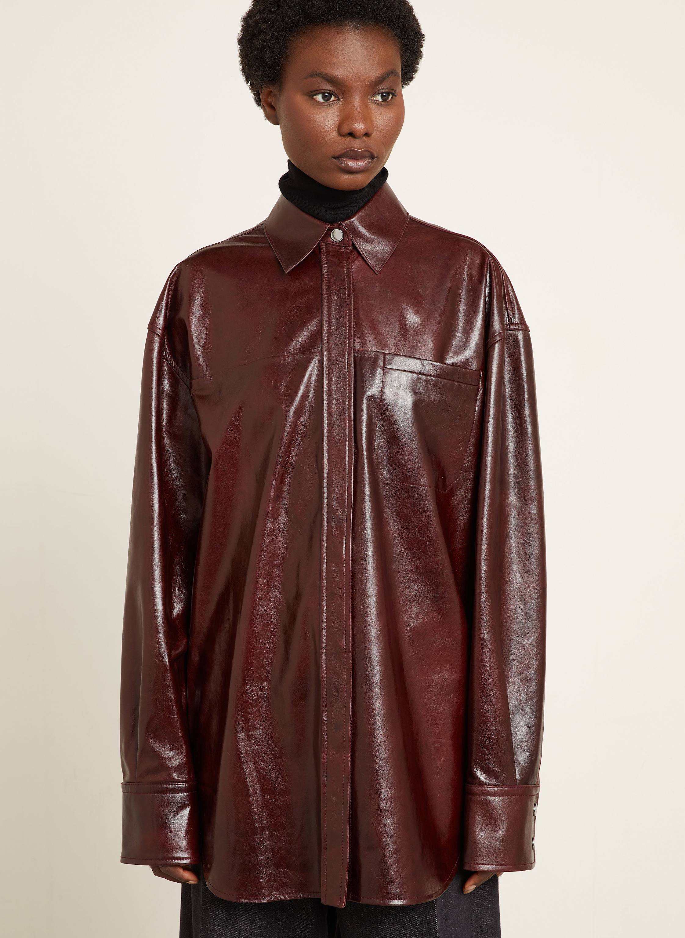 Thumbnail - Sportmax Overjacket Borel Aus Leder rot