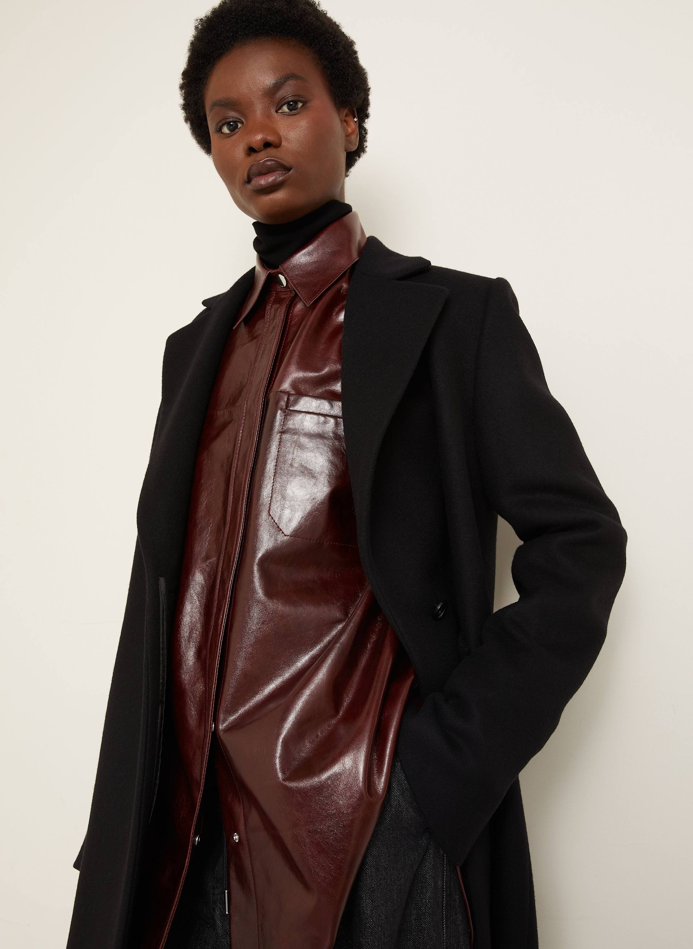 Thumbnail - Sportmax Overjacket Borel Aus Leder rot