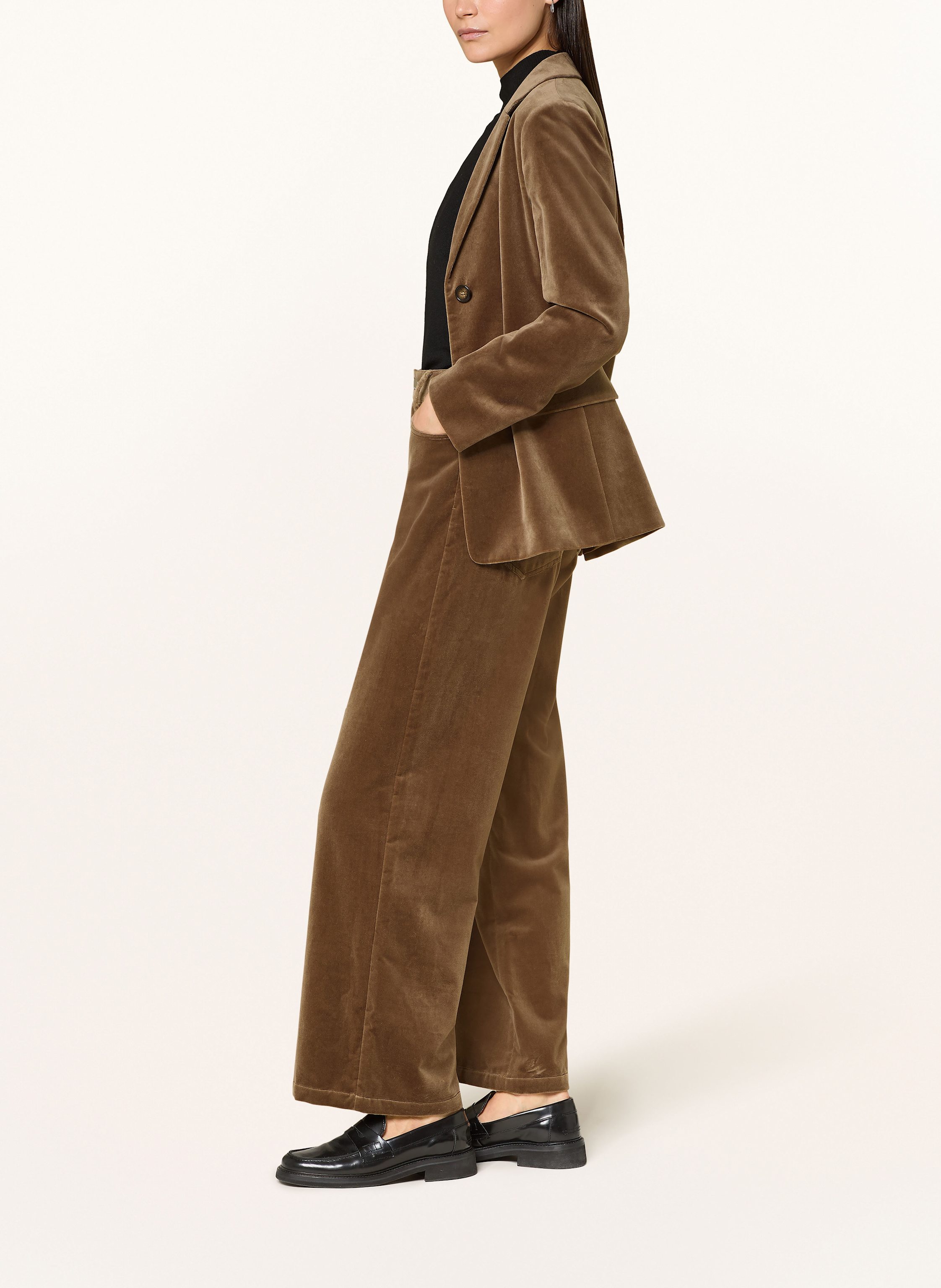 Thumbnail - S Max Mara Marlenehose Eiffel Aus Samt braun