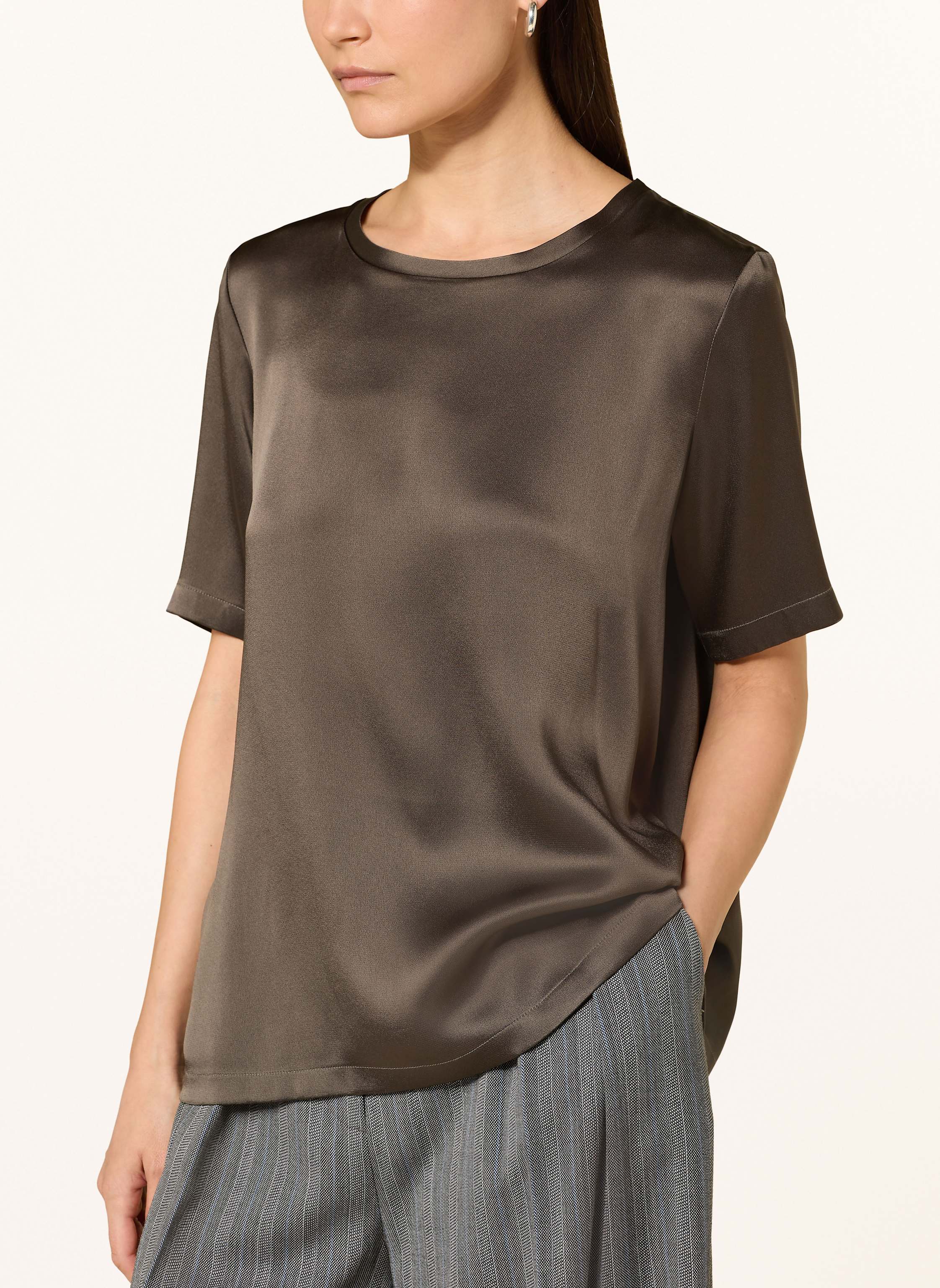 Thumbnail - S Max Mara Blusenshirt Rebby Aus Satin gruen