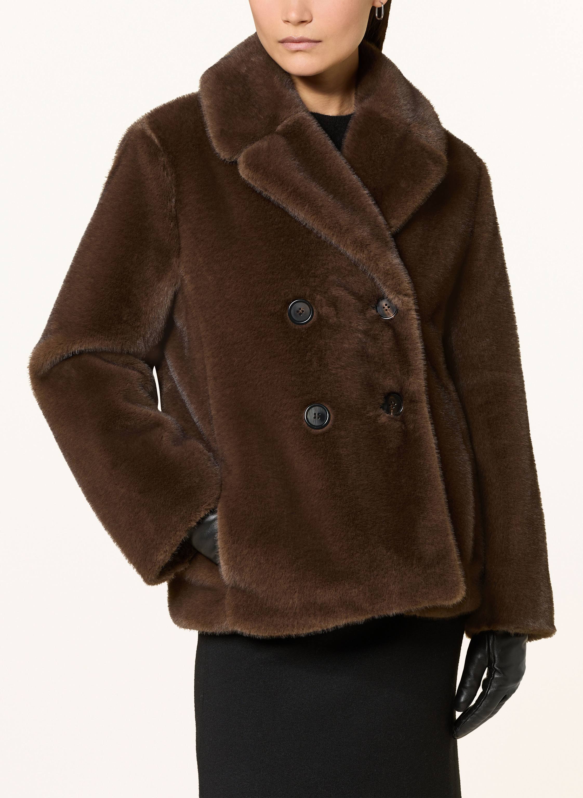 Thumbnail - S Max Mara Kunstpelz-Jacke Laura braun