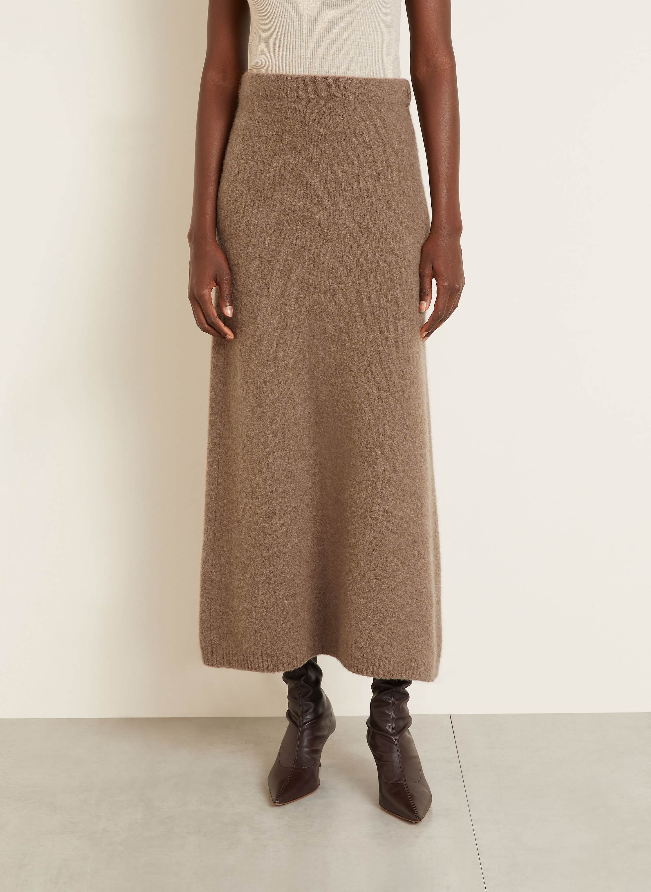 Thumbnail - Max Mara Strickrock Dorina Aus Cashmere braun