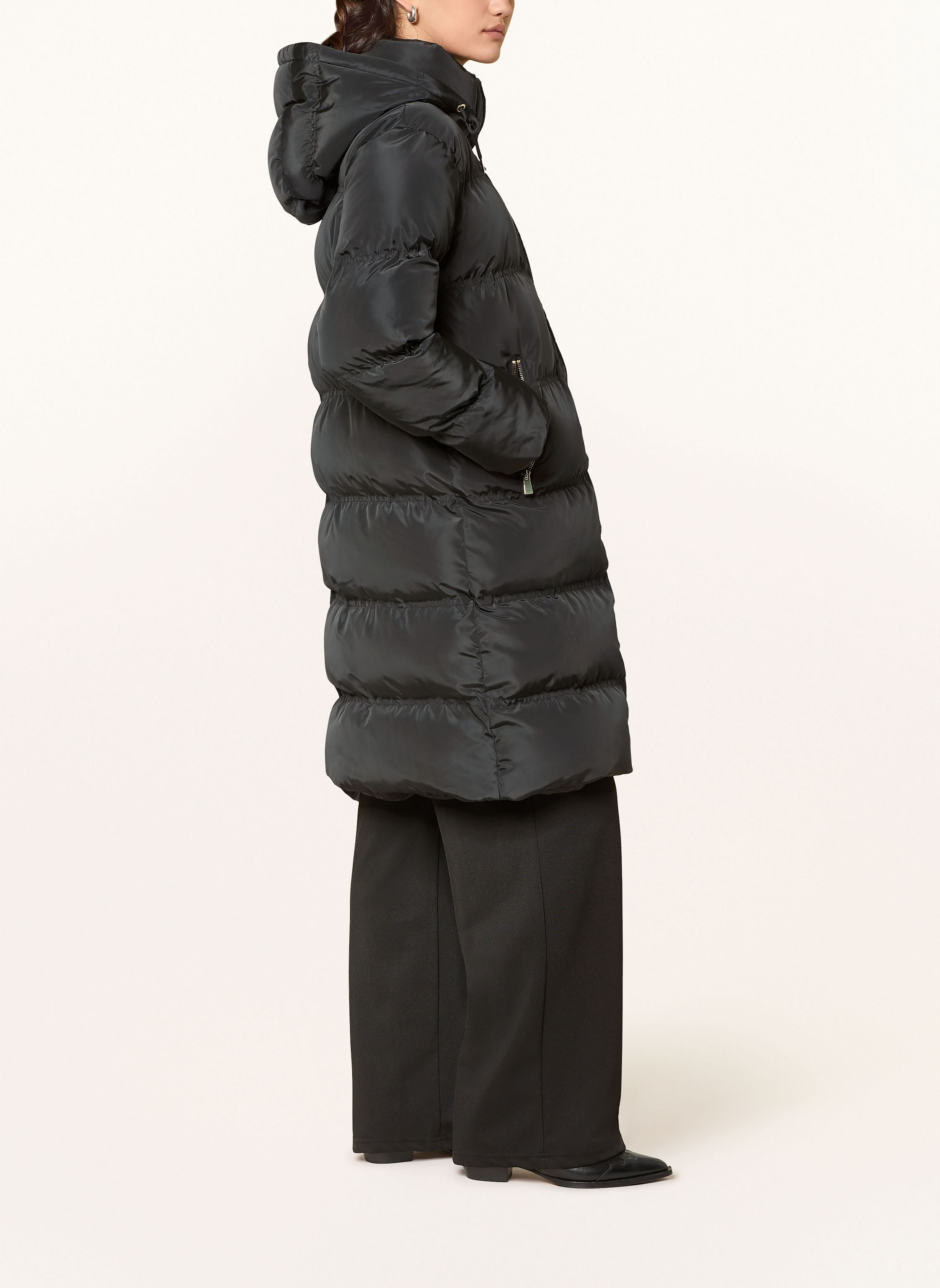 Thumbnail - Neo Noir Steppmantel Lucette Mit Abnehmbarer Kapuze schwarz