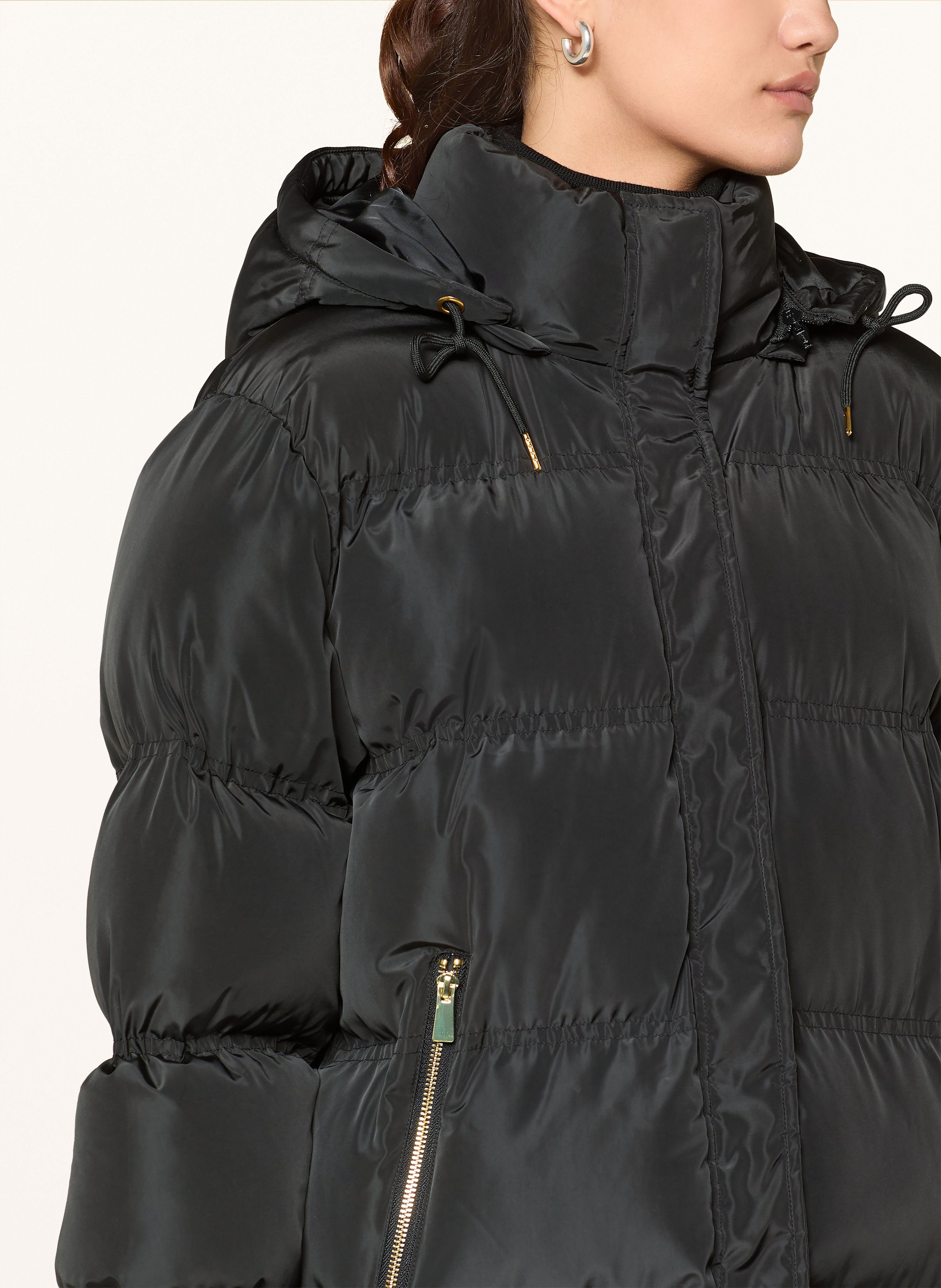 Thumbnail - Neo Noir Steppmantel Lucette Mit Abnehmbarer Kapuze schwarz