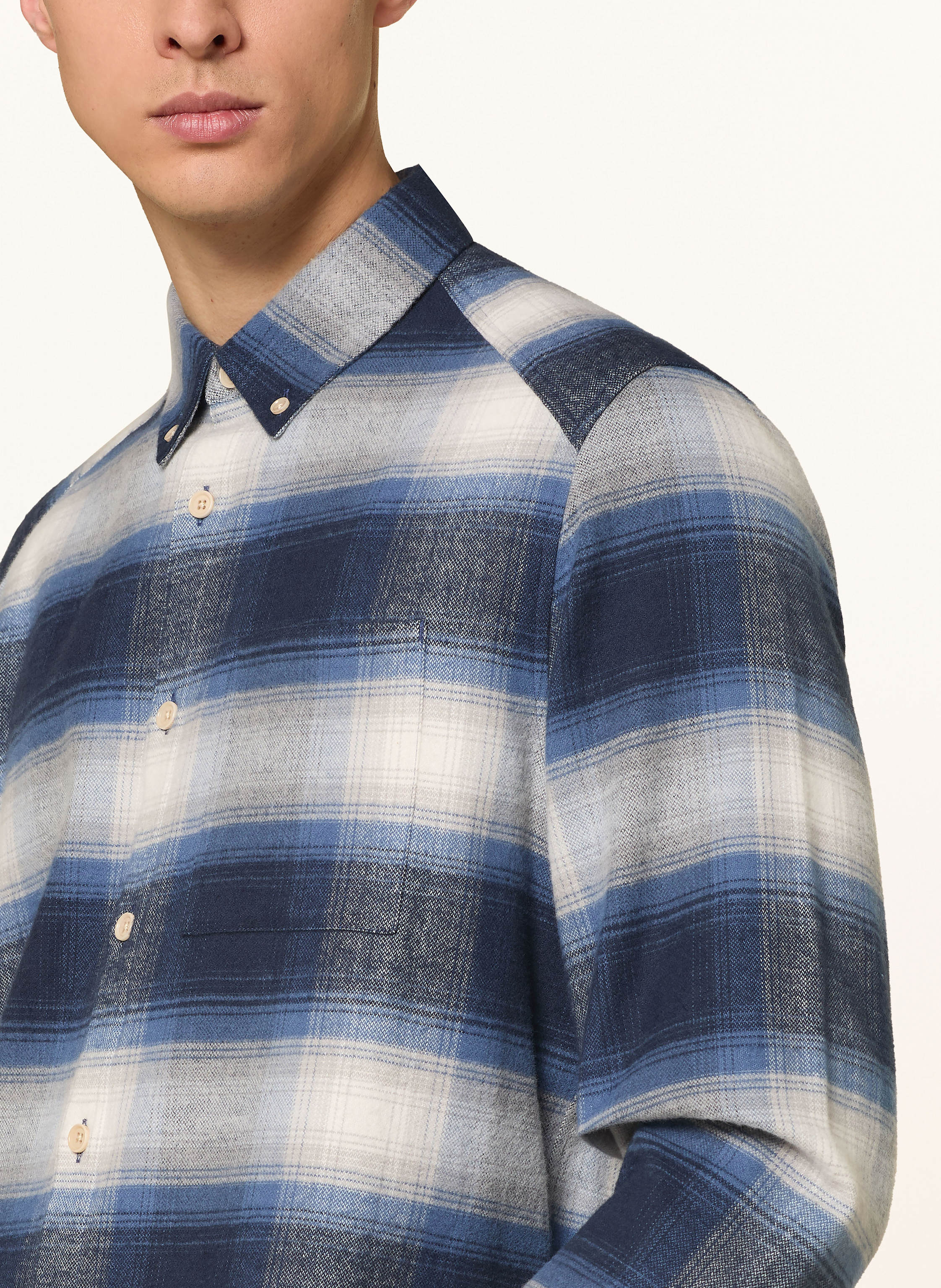 Thumbnail - Drykorn Flanellhemd Liet Comfort Fit blau