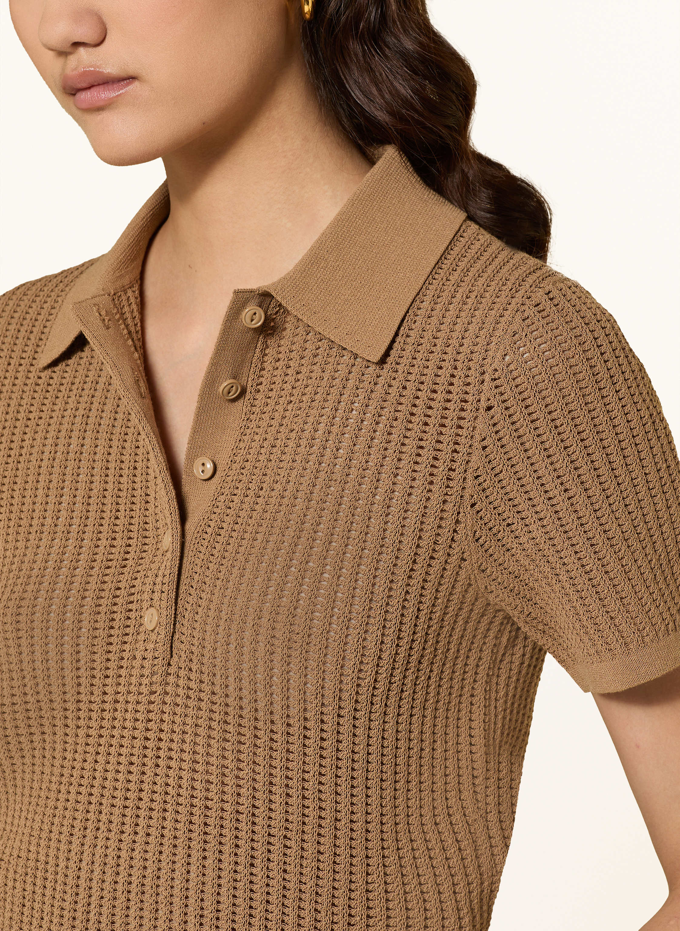 Thumbnail - Reiss Strick-Poloshirt braun