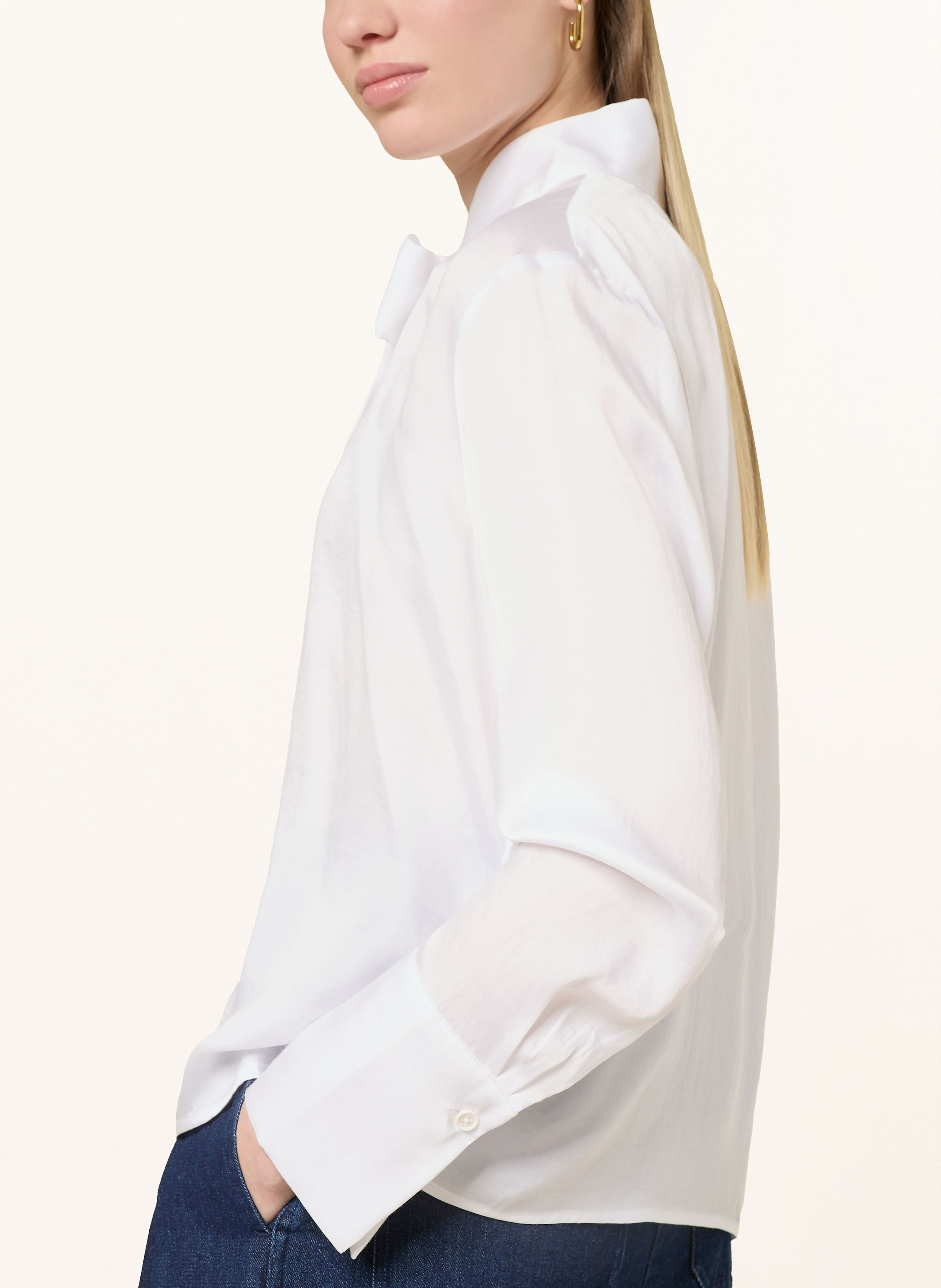 Thumbnail - Barbour Schluppenbluse Anastasia Aus Satin weiss