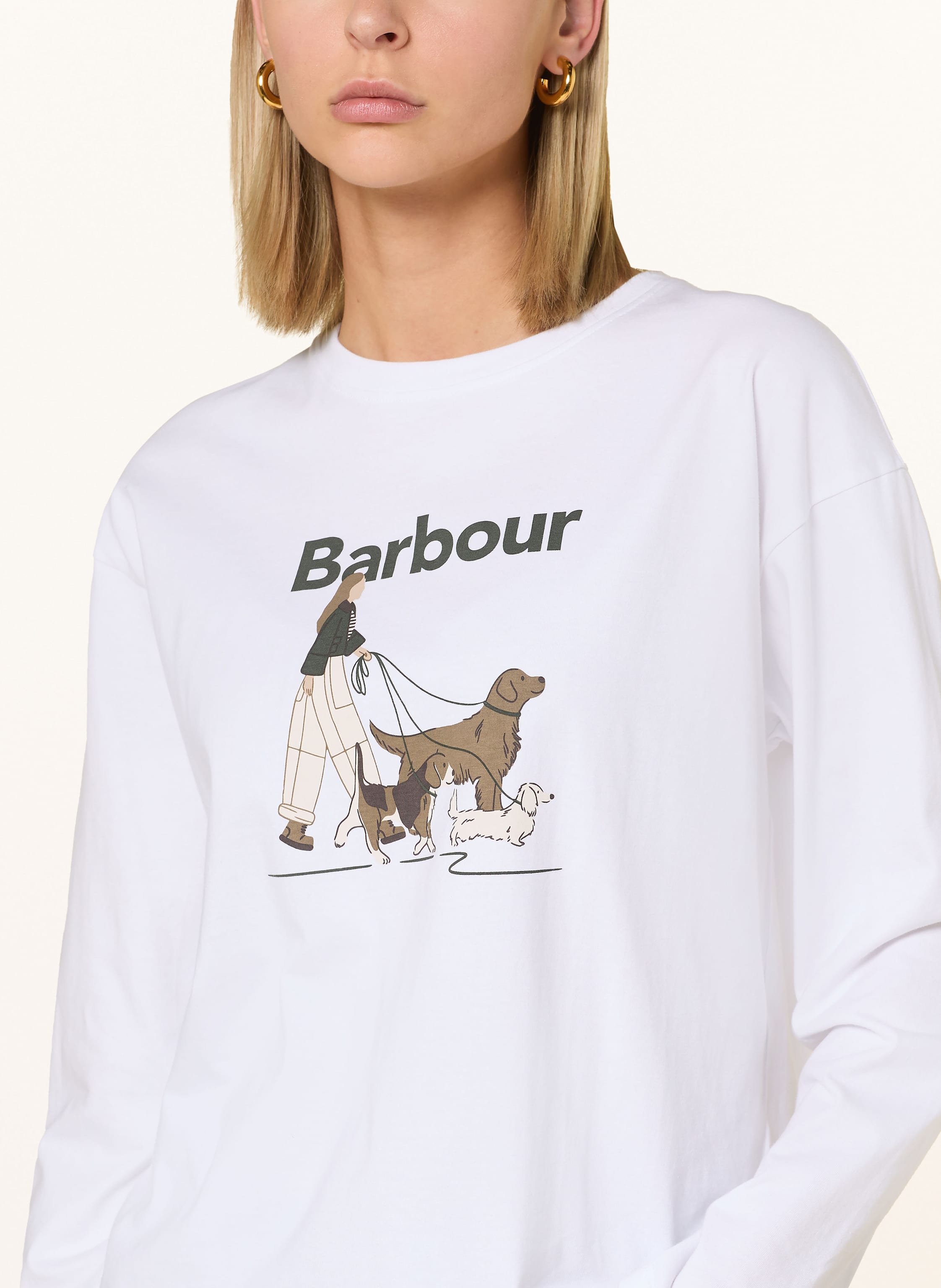 Thumbnail - Barbour Longsleeve Woodhouse weiss