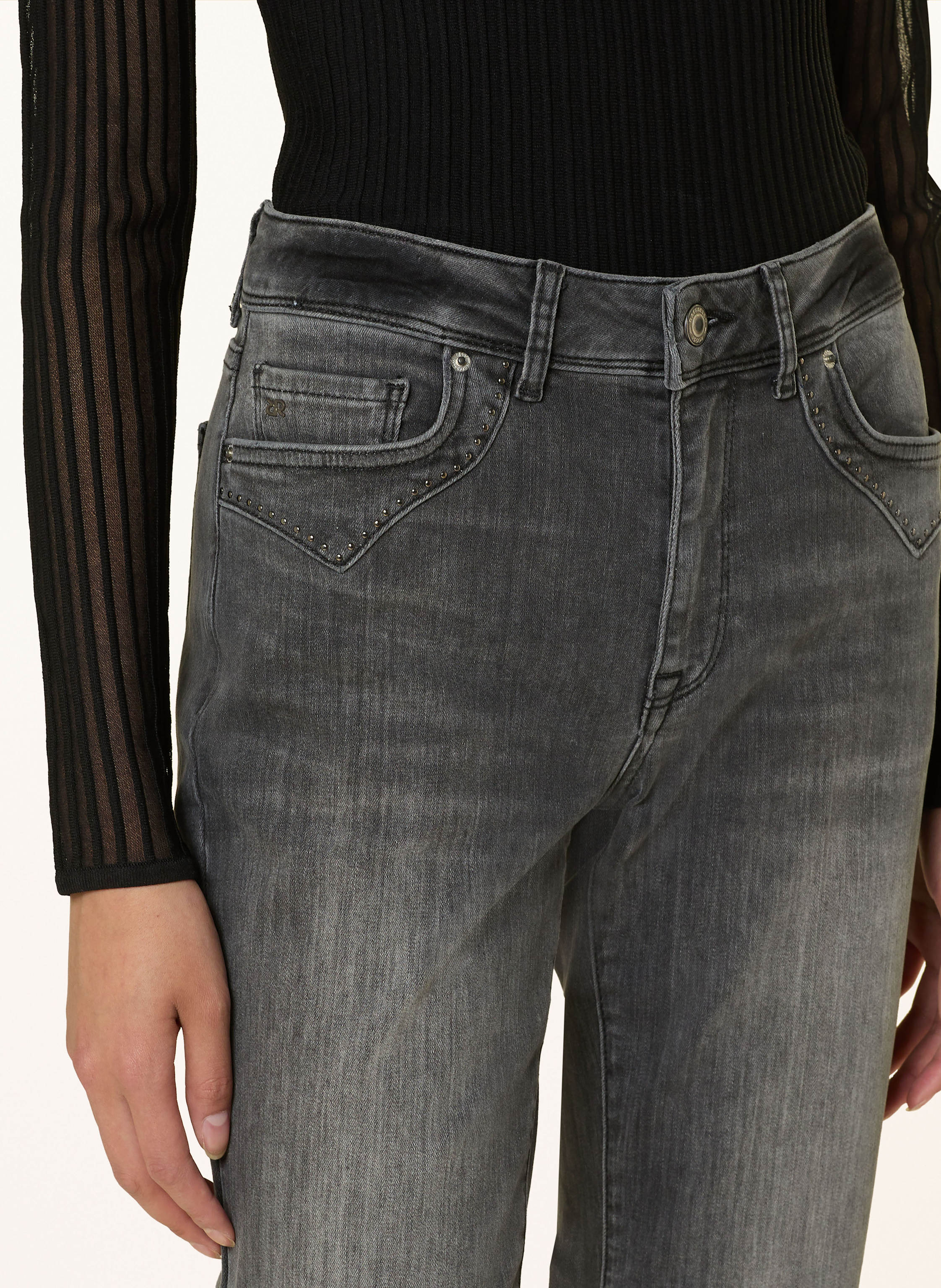 Thumbnail - Raffaello Rossi Flared Jeans Vic Mit Nieten grau
