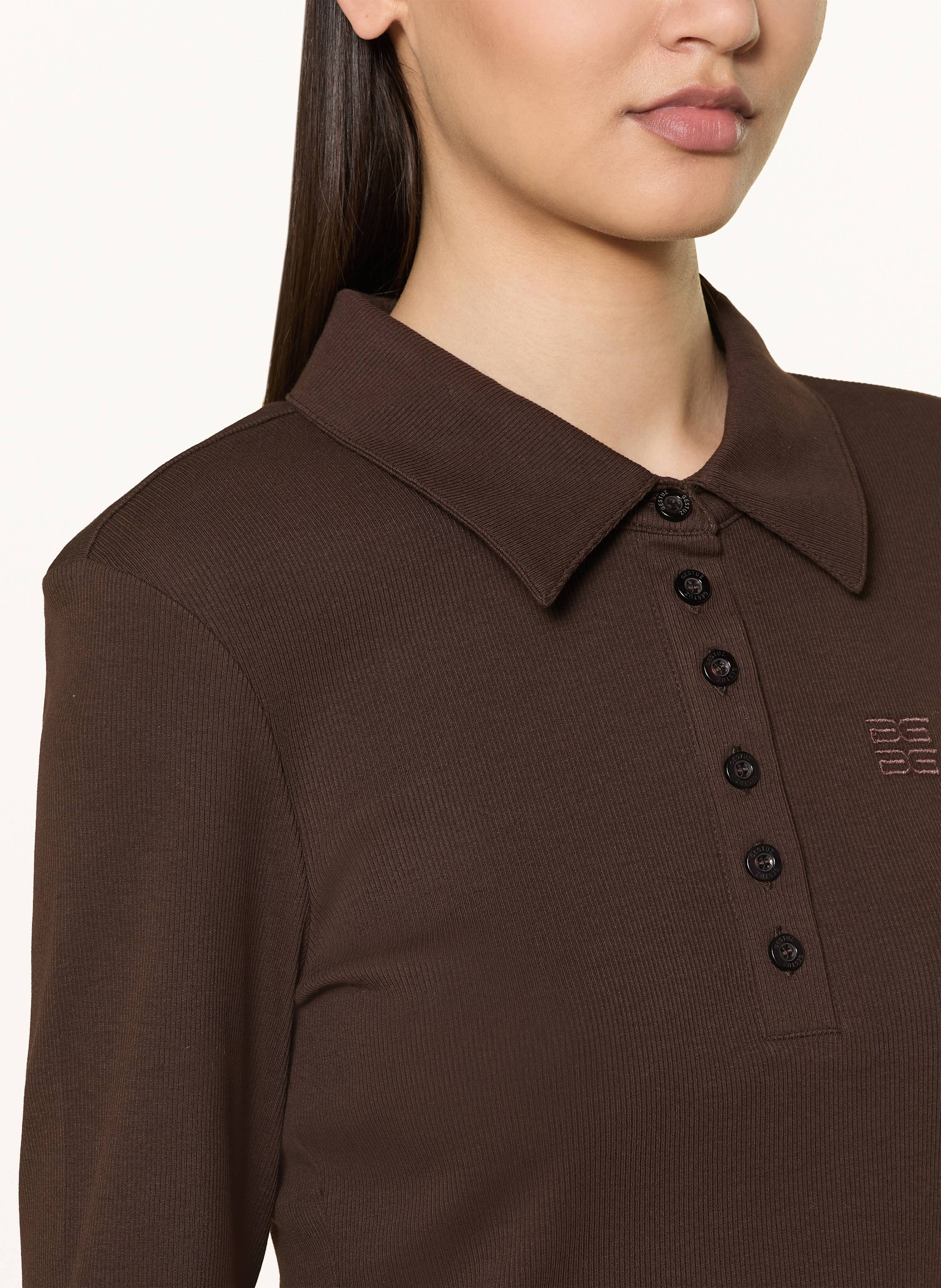 Thumbnail - Gestuz Strick-Poloshirt Drewgz braun