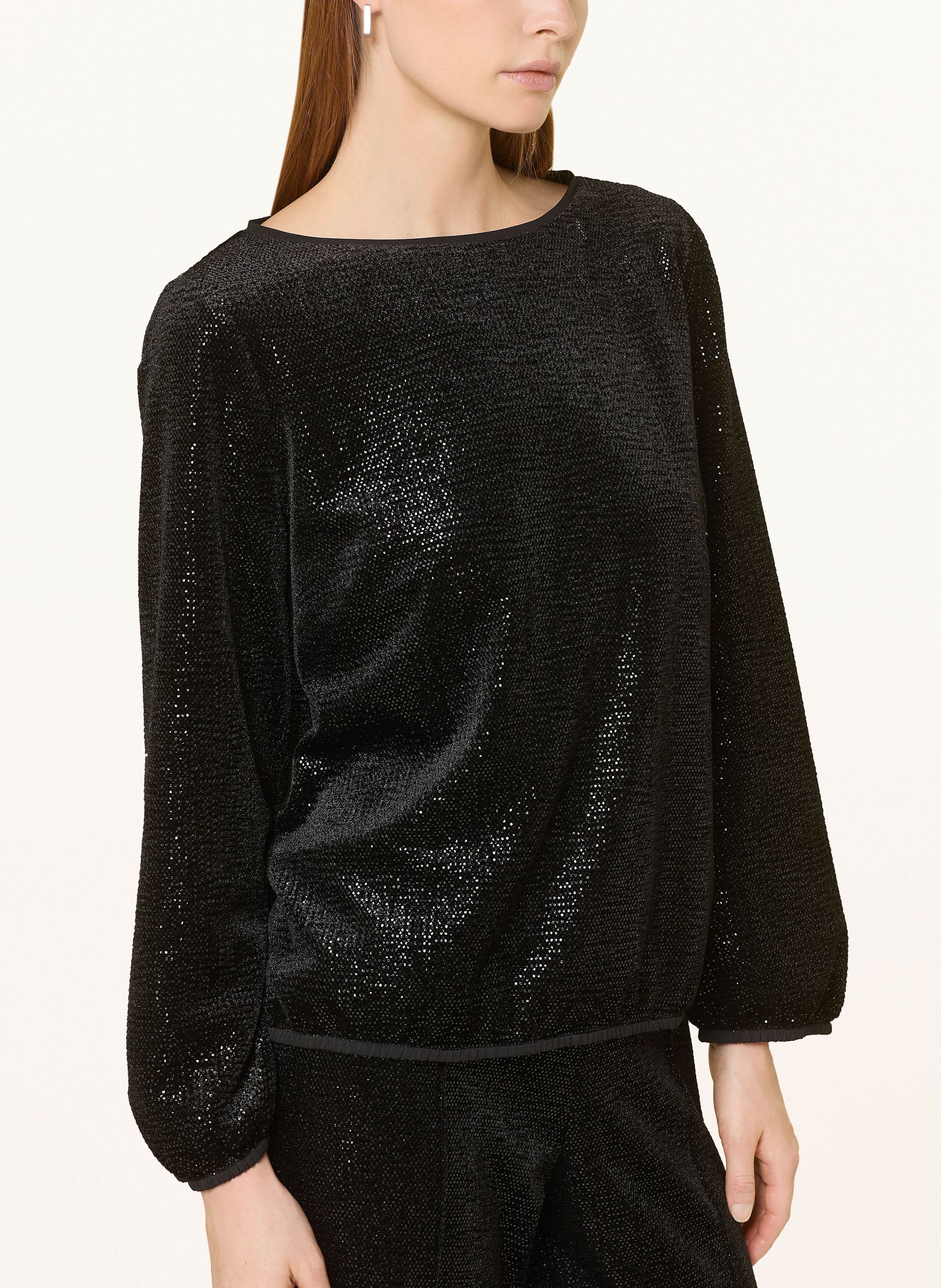 Thumbnail - Elena Miro Blusenshirt Aus Samt schwarz