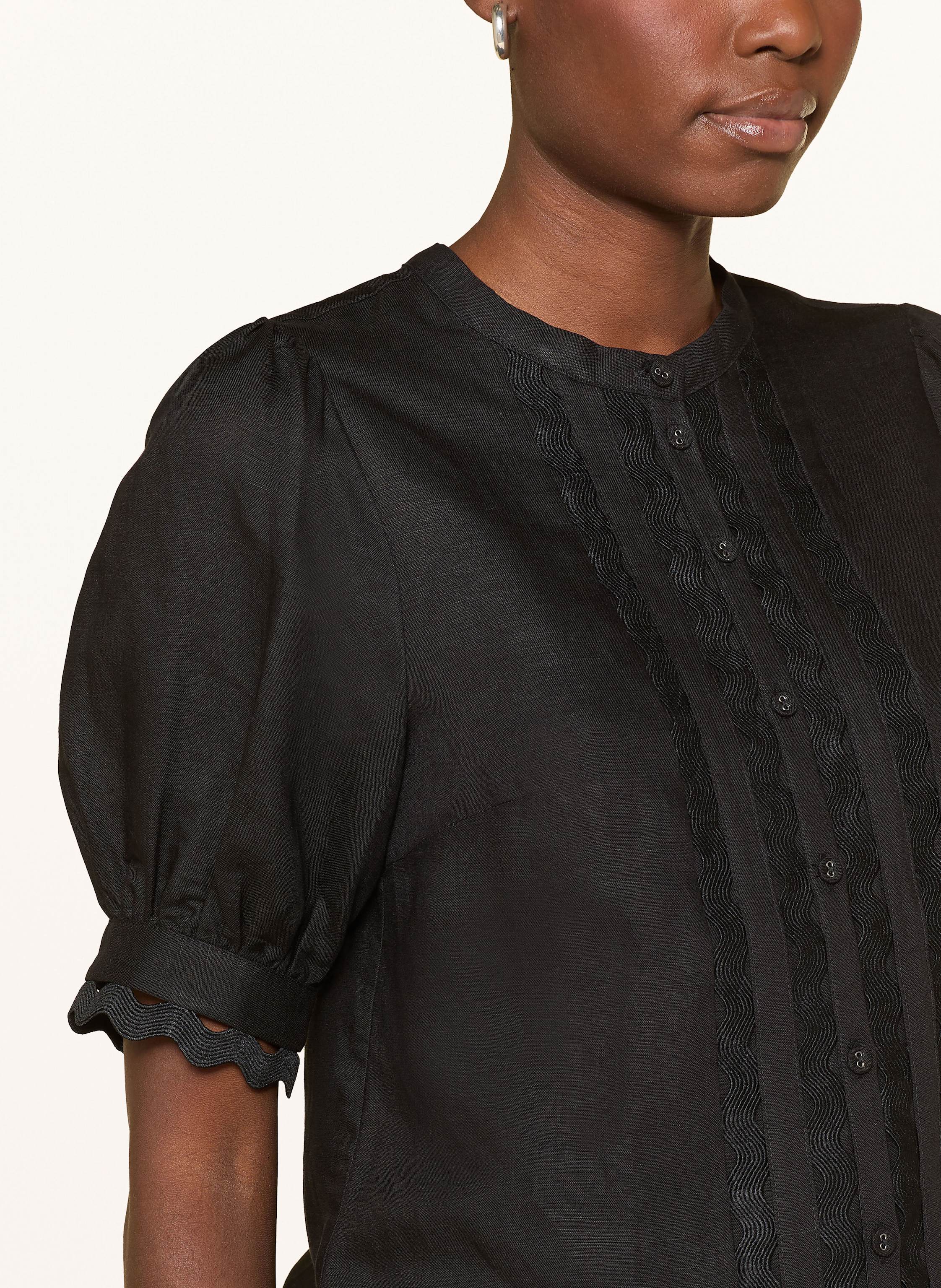 Thumbnail - Phase Eight Leinenbluse Ottilie Mit Rüschen schwarz