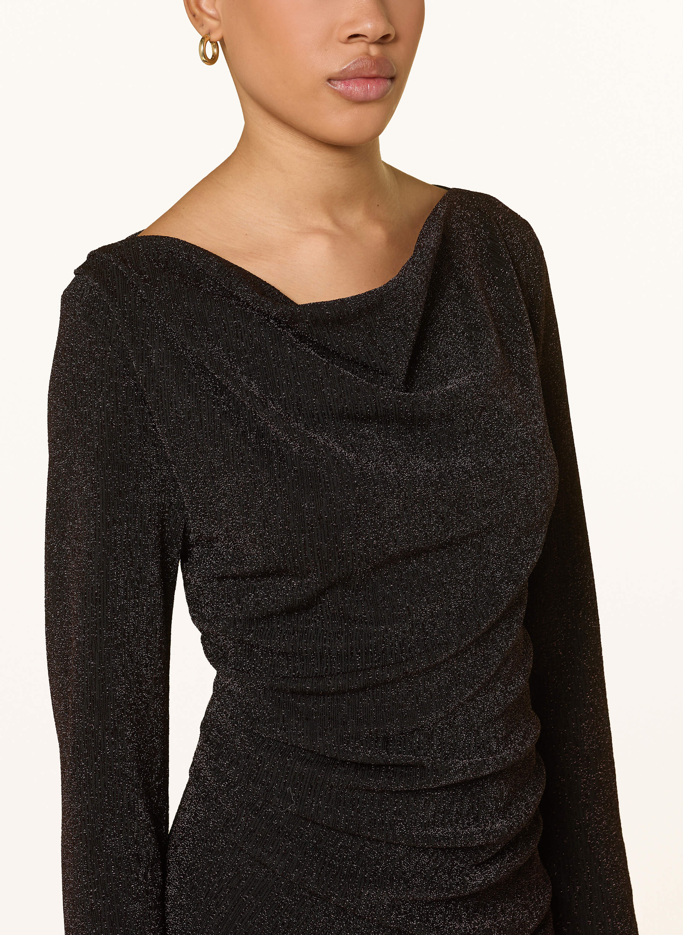 Thumbnail - Selected Femme Etuikleid Mit Glitzergarn braun