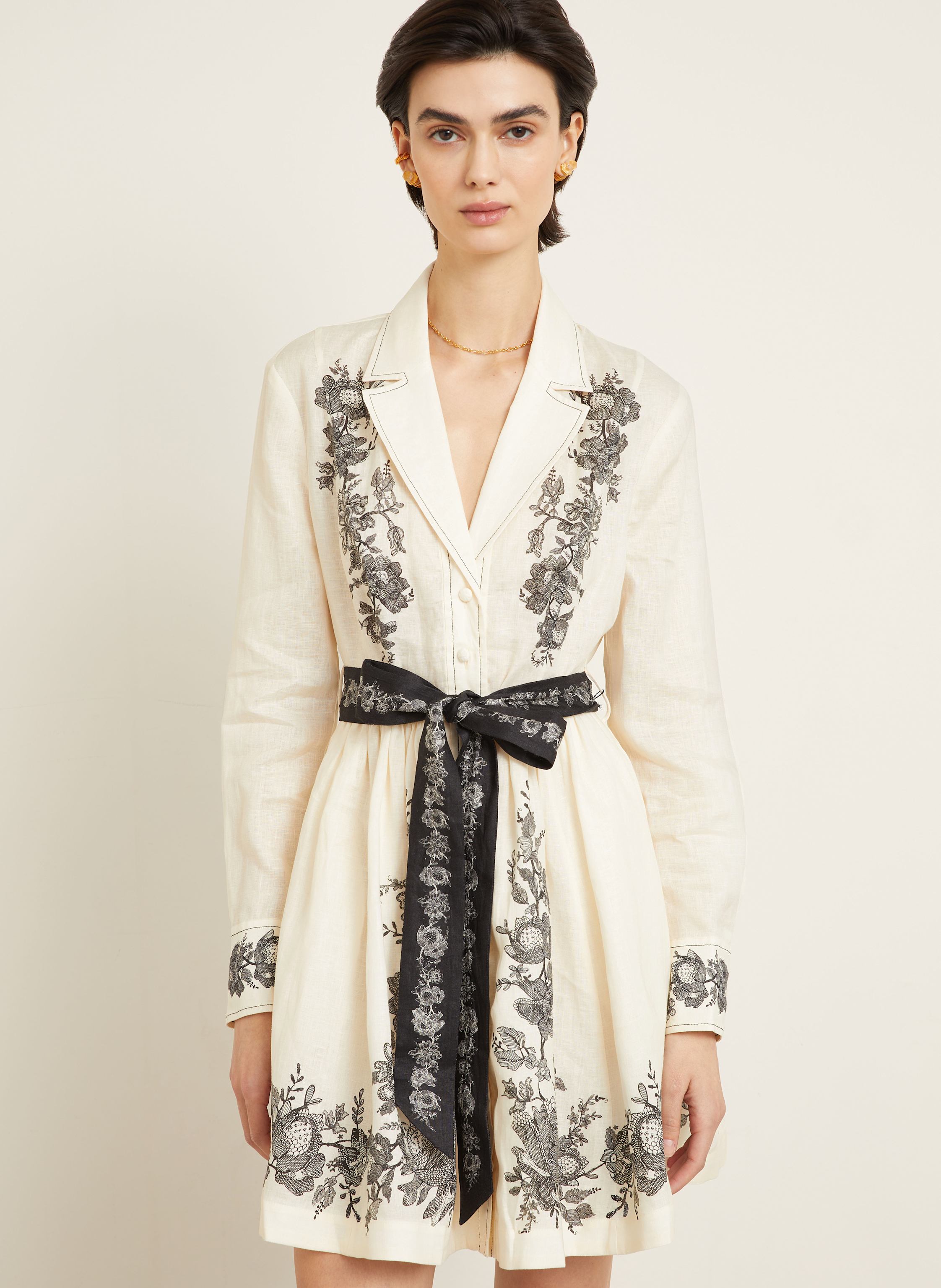 Thumbnail - Zimmermann Leinenkleid weiss