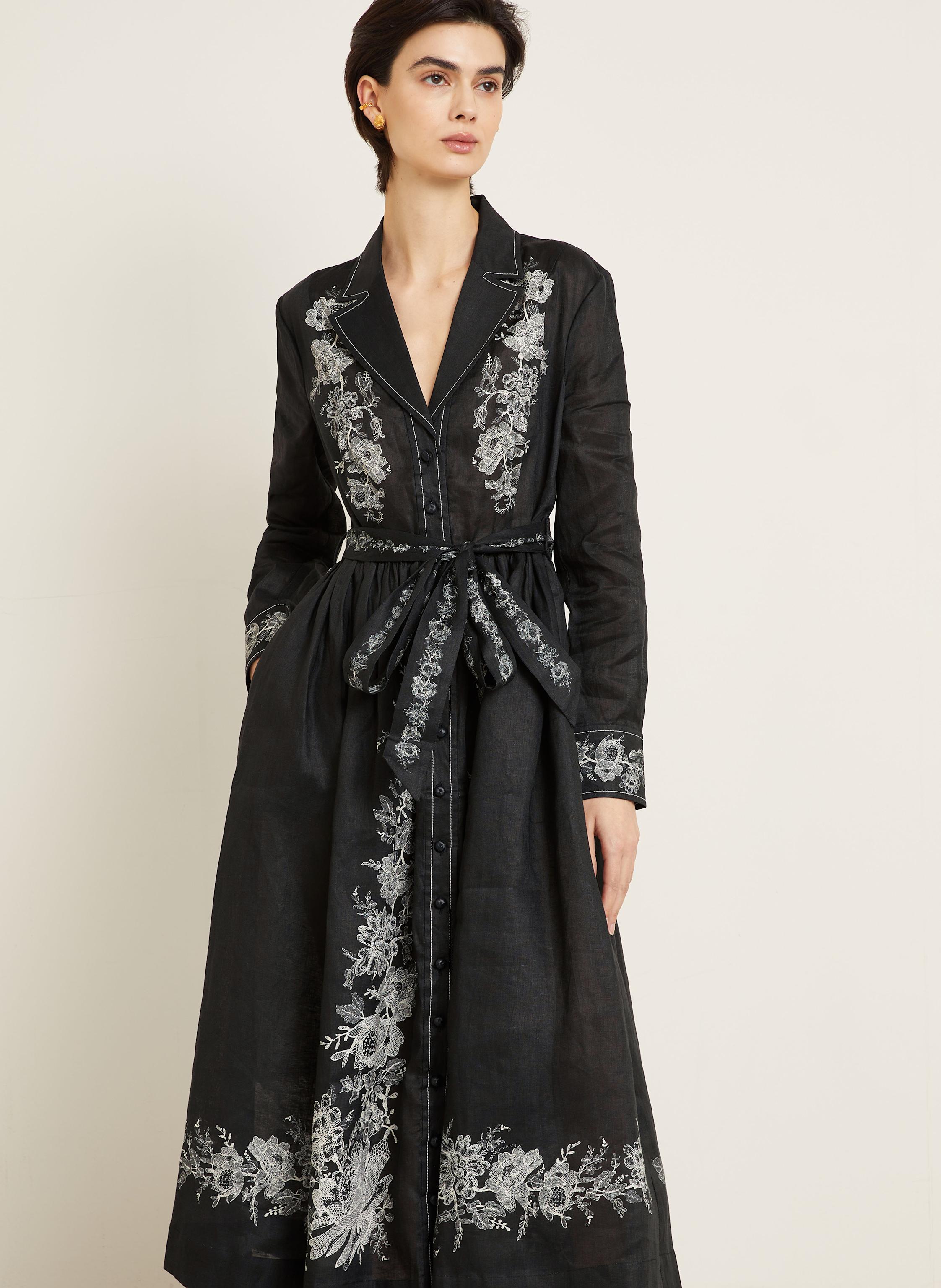 Thumbnail - Zimmermann Leinenkleid schwarz