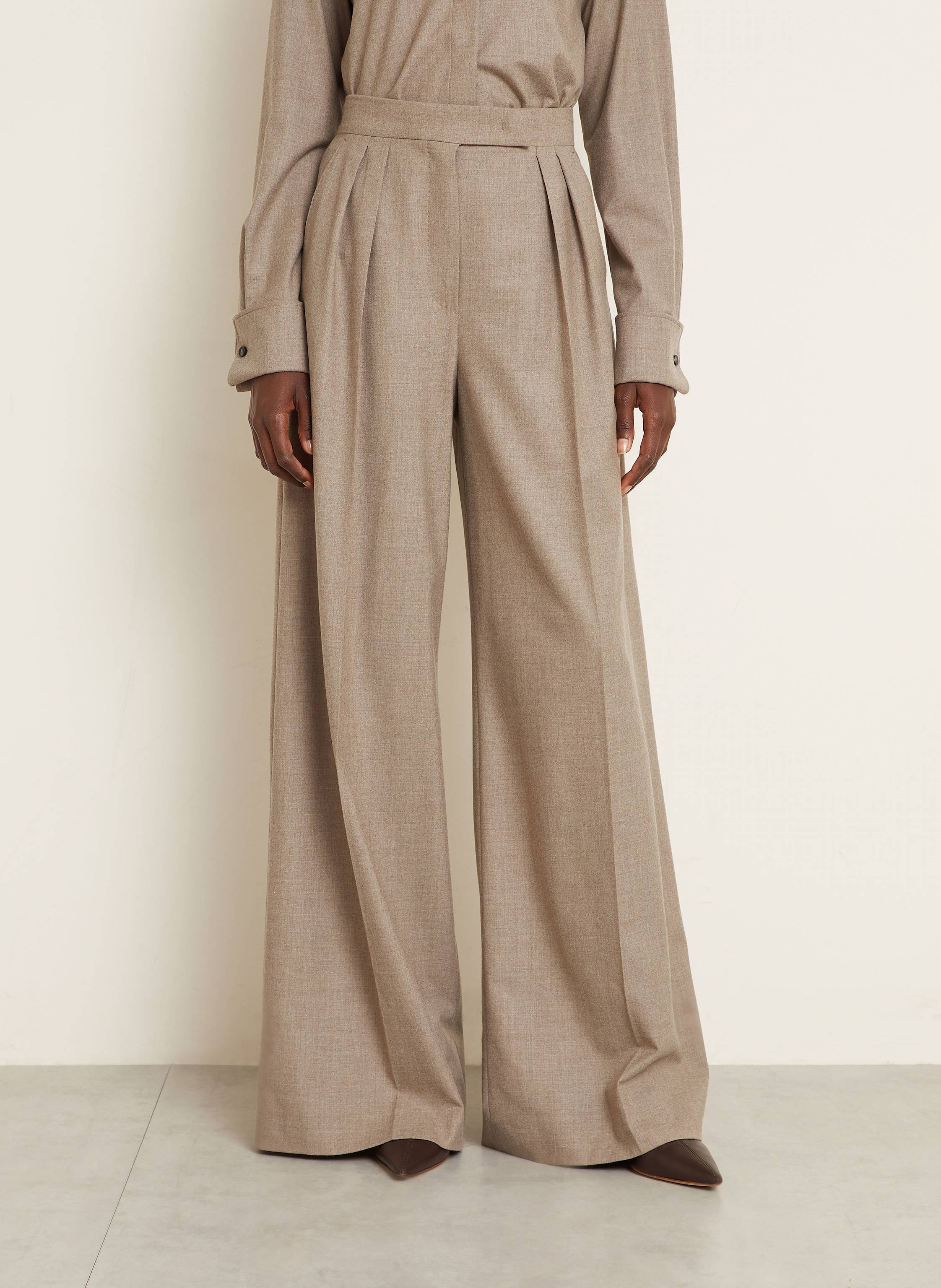 Thumbnail - Max Mara Marlenehose Zulia Aus Cashmere grau