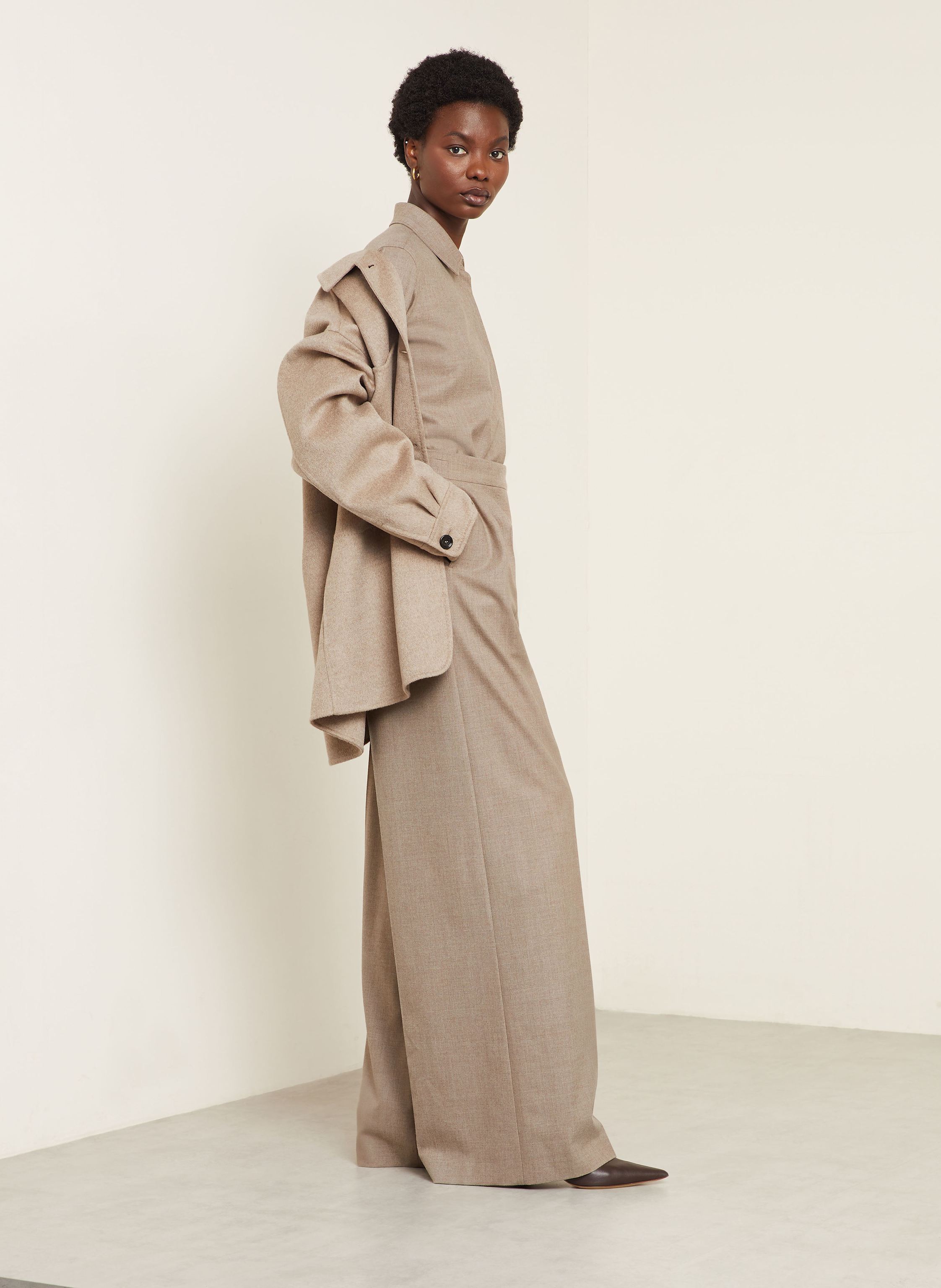 Thumbnail - Max Mara Marlenehose Zulia Aus Cashmere grau