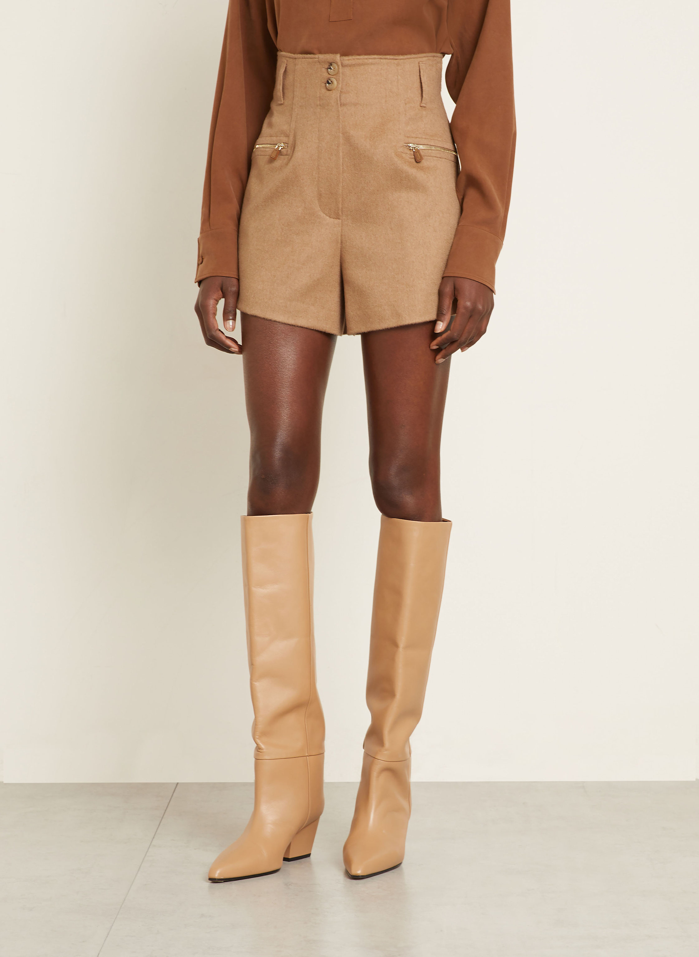 Thumbnail - Max Mara Kamelhaar-Shorts Lola braun