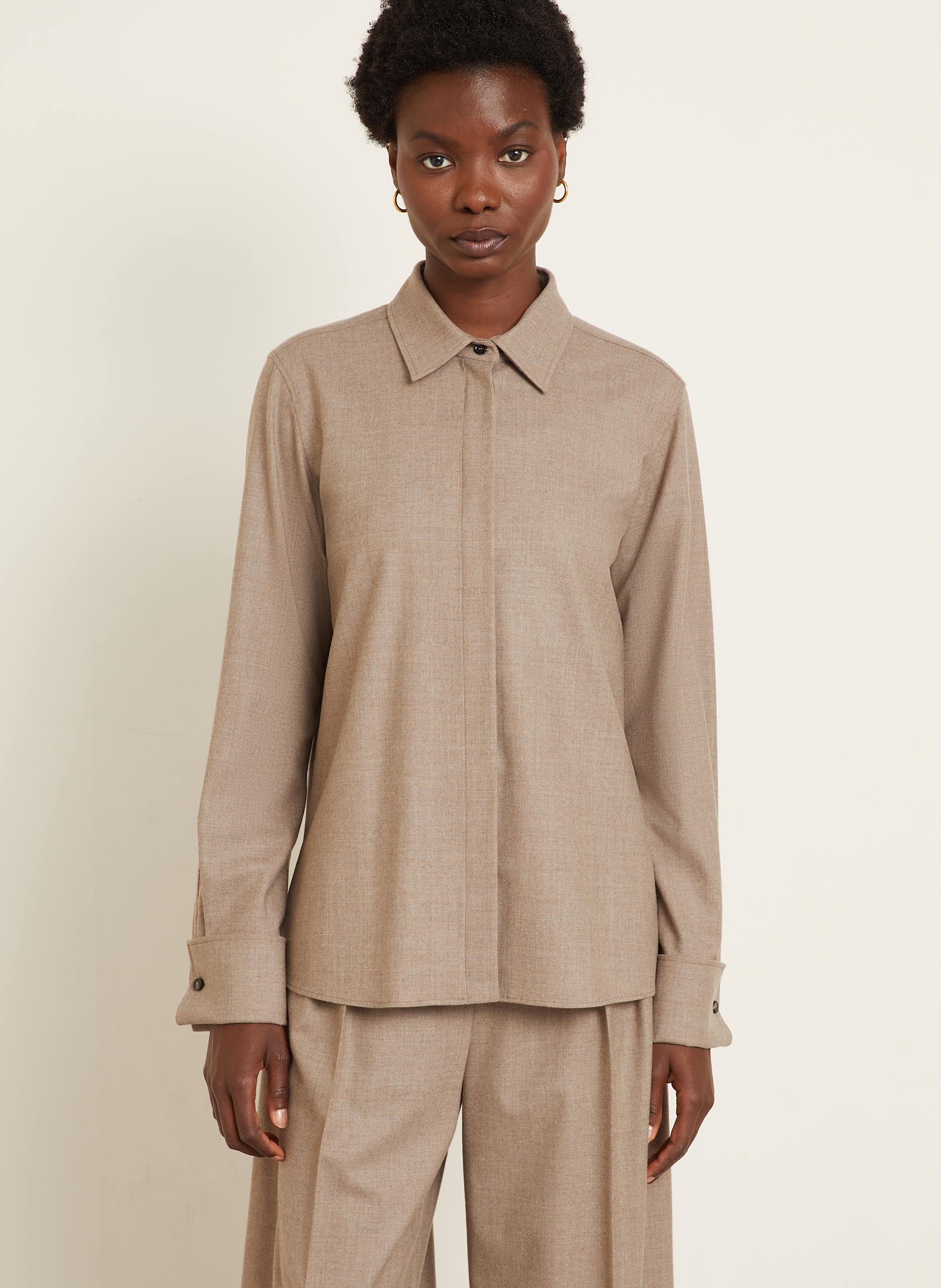 Thumbnail - Max Mara Hemdbluse Tebaide Aus Cashmere grau
