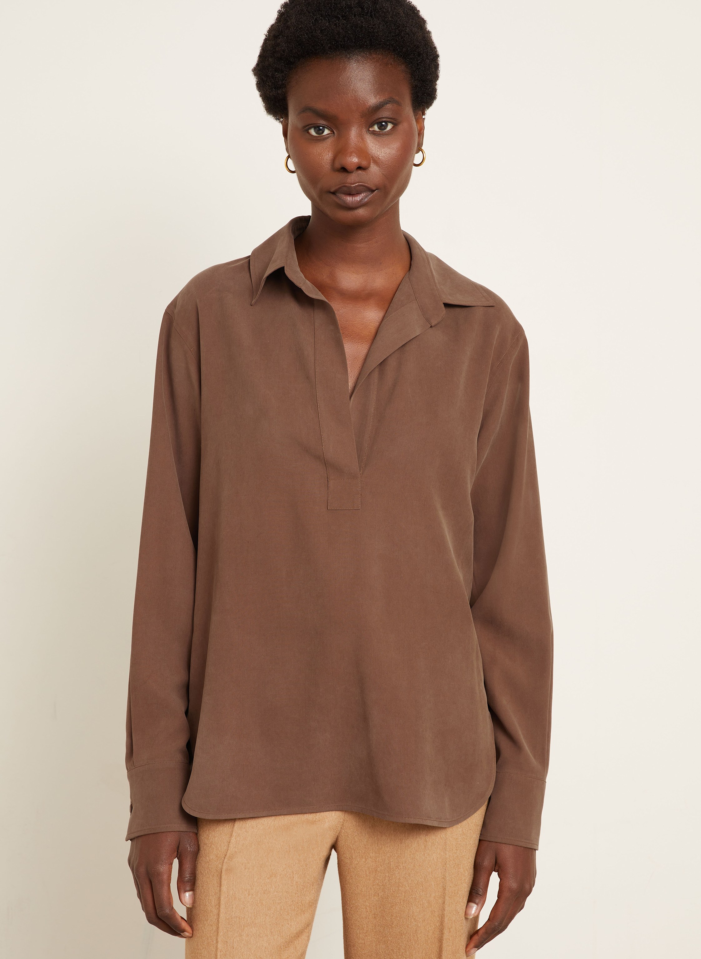 Thumbnail - Max Mara Blusenshirt Mirko Aus Seide braun