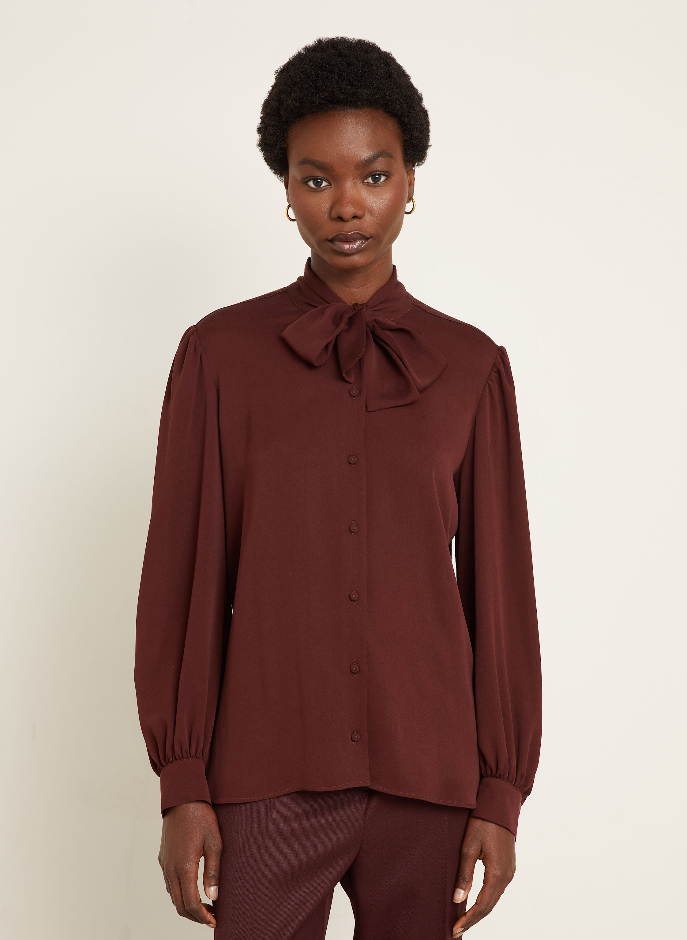 Thumbnail - Max Mara Schluppenbluse Melania Aus Seide rot