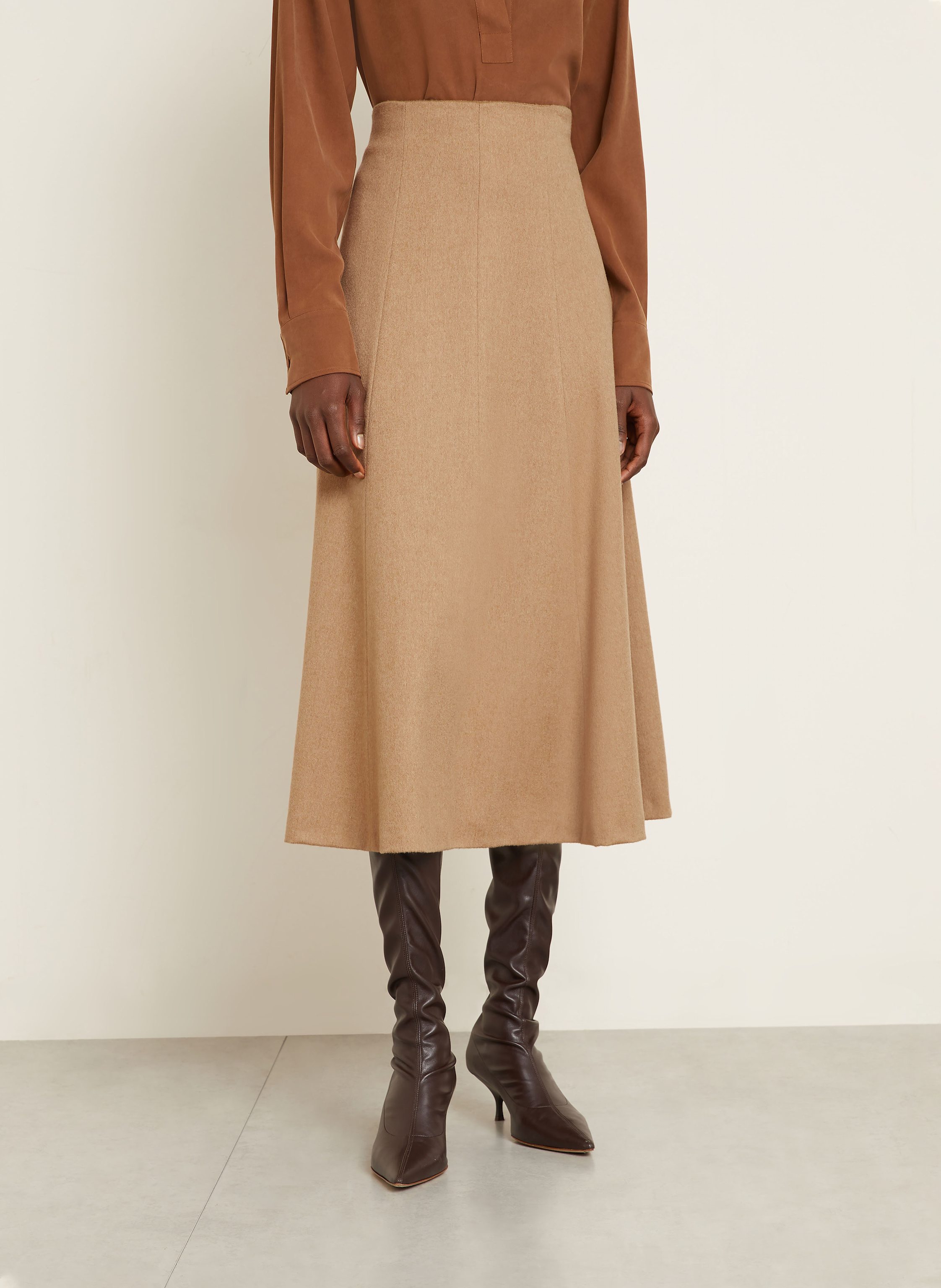 Thumbnail - Max Mara Strickrock Geneve Aus Kamelhaar braun