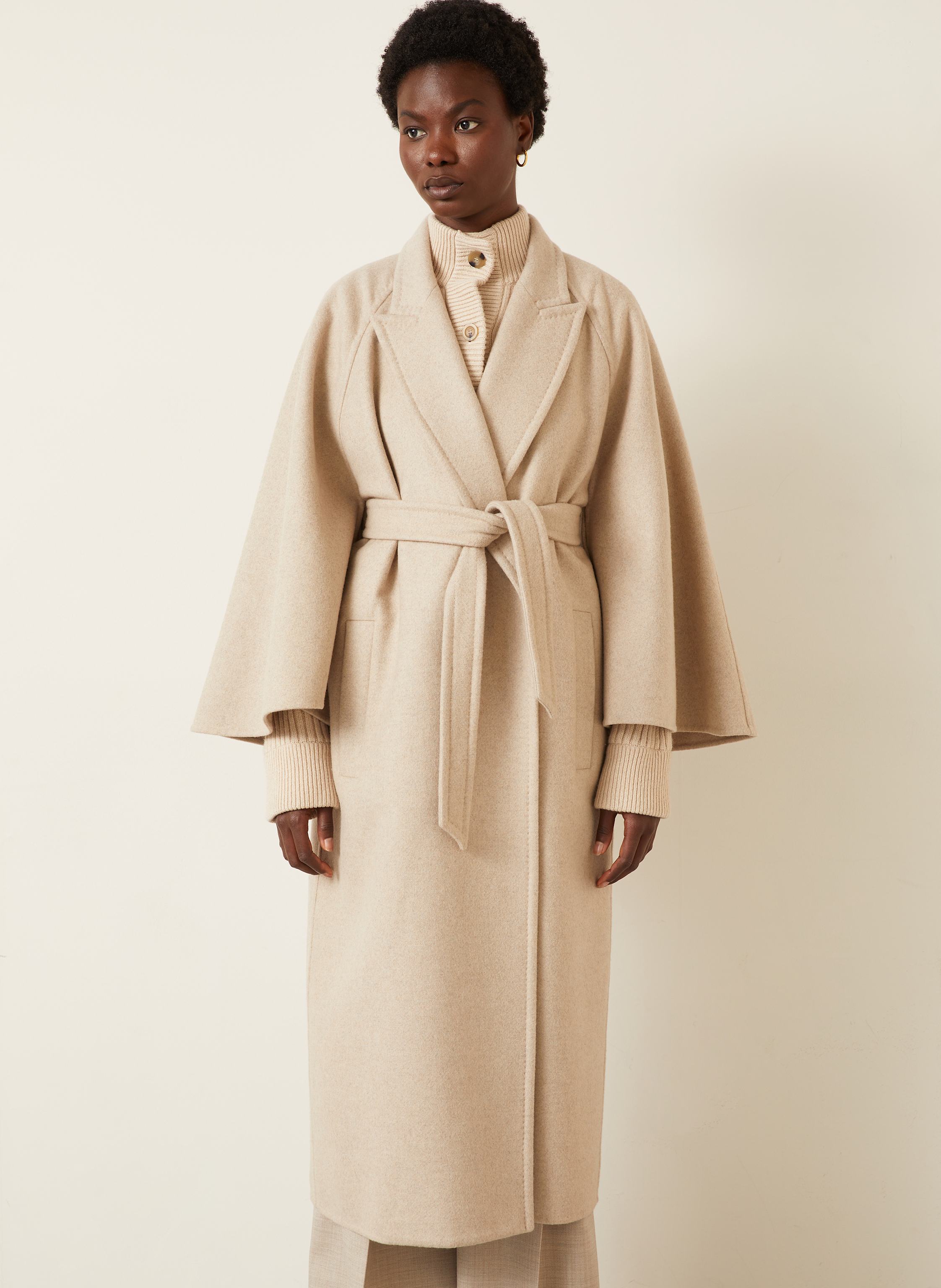 Thumbnail - Max Mara Mantel Gange Mit Kamelhaar beige