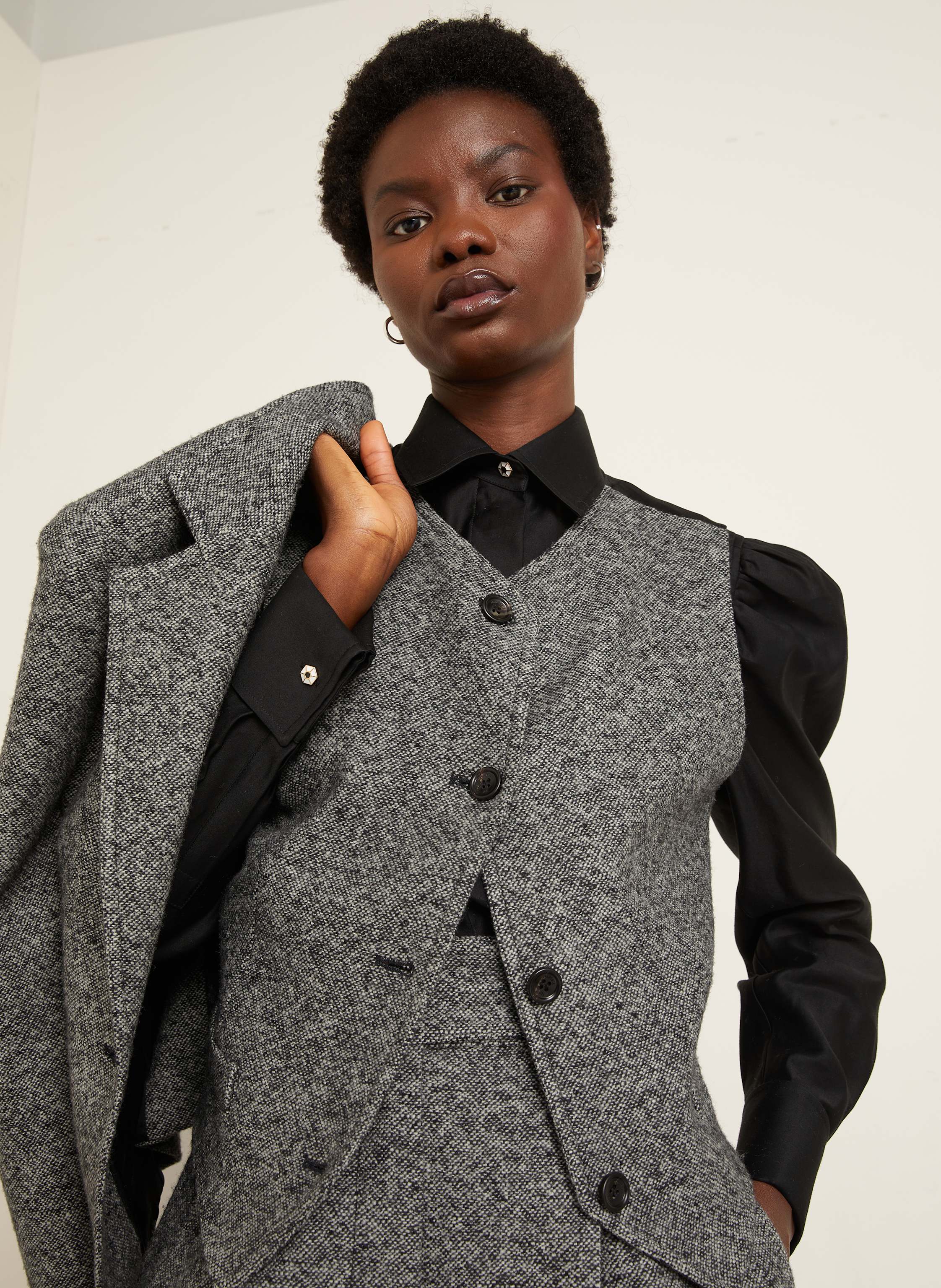 Thumbnail - Max Mara Blazerweste Beato Mit Cashmere schwarz