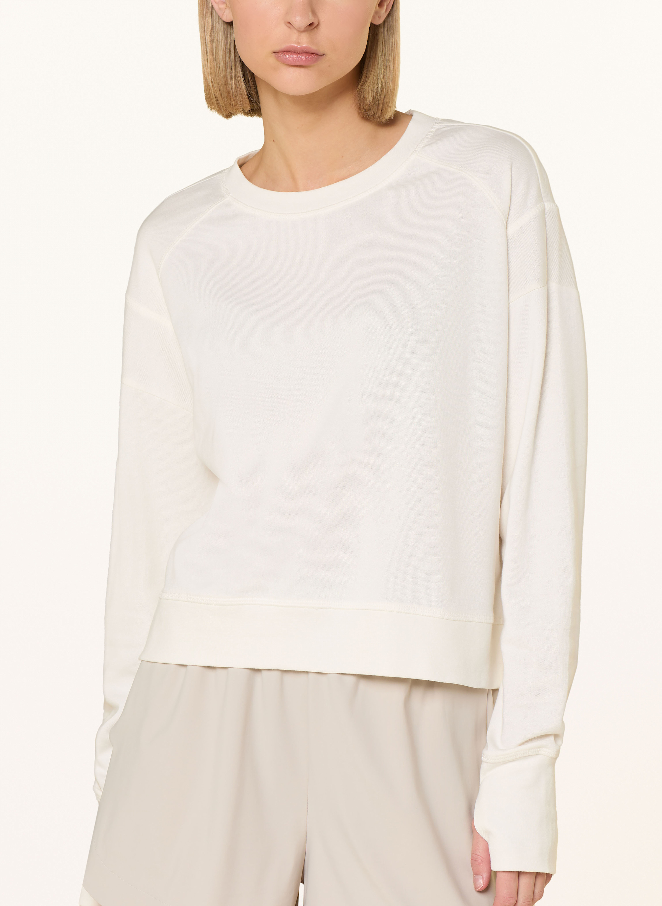 Thumbnail - Sweaty Betty Sweatshirt After Class Crop weiss