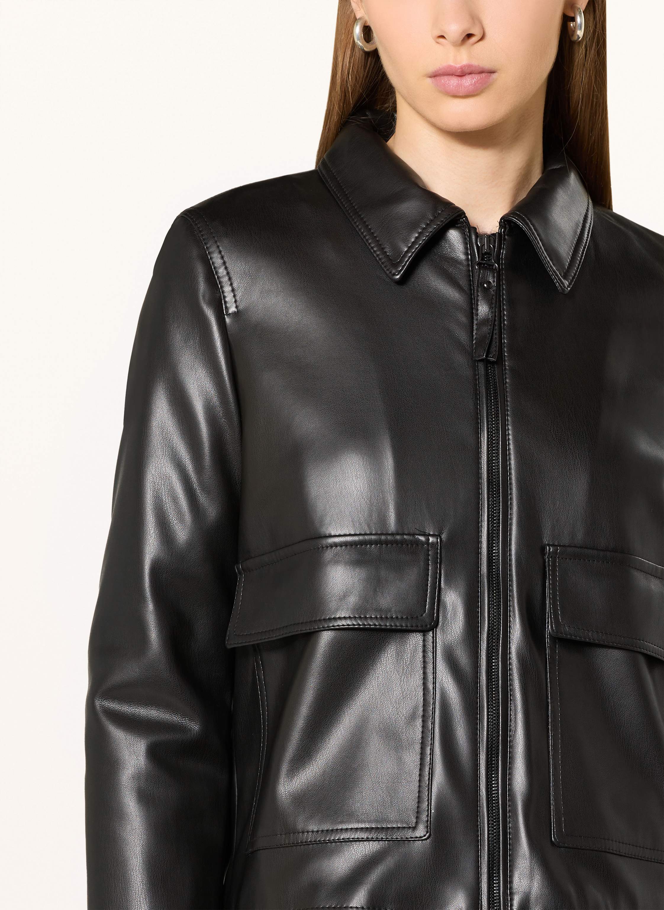 Thumbnail - Cinque Jacke Cielvita In Lederoptik schwarz