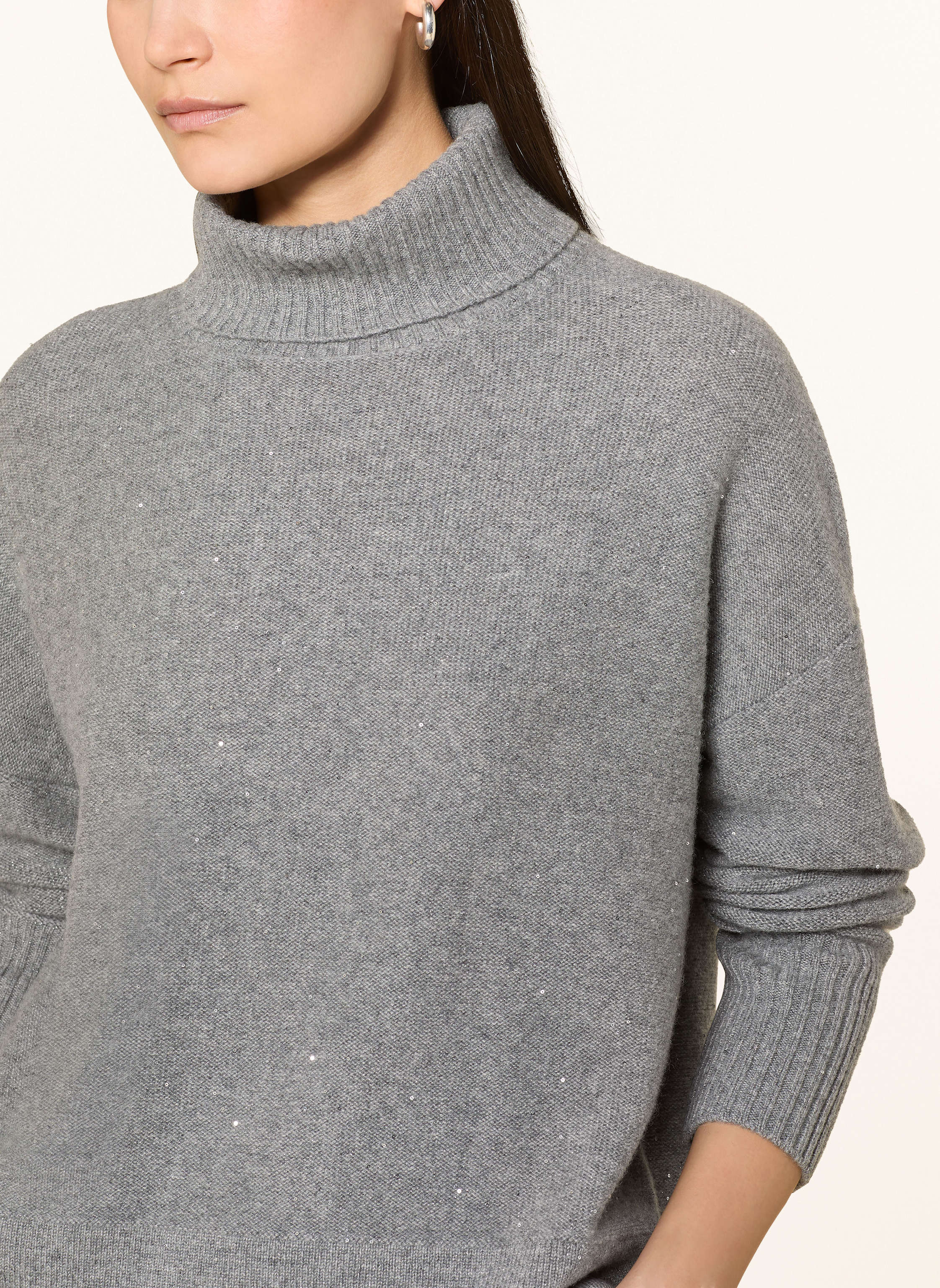 Thumbnail - (The Mercer) N.Y. Cashmere-Pullover Mit Pailletten grau