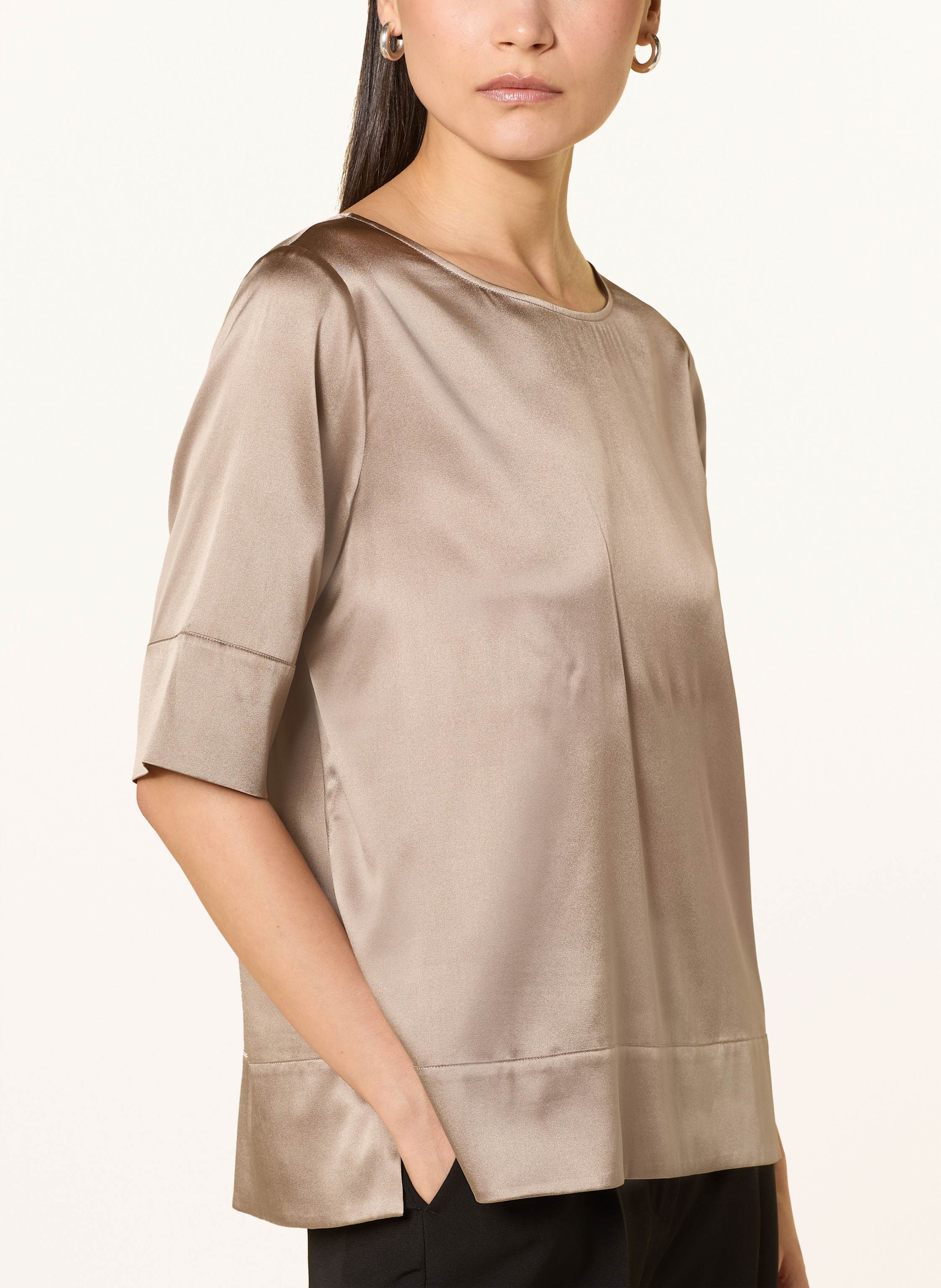 Thumbnail - (The Mercer) N.Y. Blusenshirt Aus Seide Mit 3/4-Arm beige