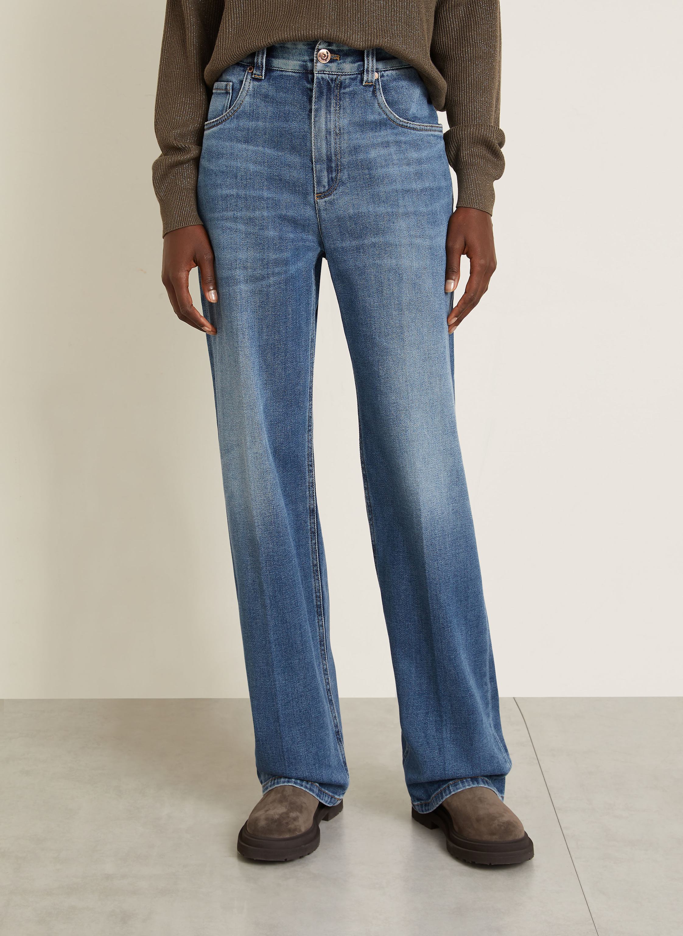 Thumbnail - Brunello Cucinelli Jeans-Culotte blau