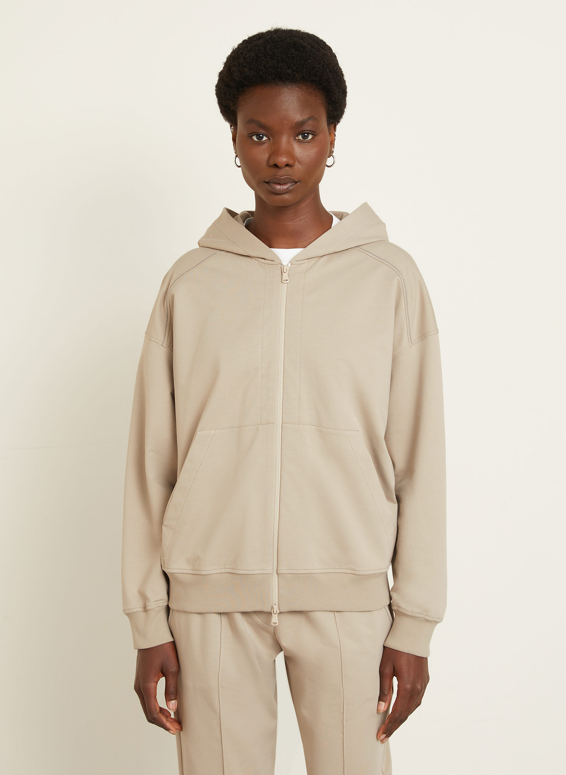 Thumbnail - Brunello Cucinelli Sweatjacke silber