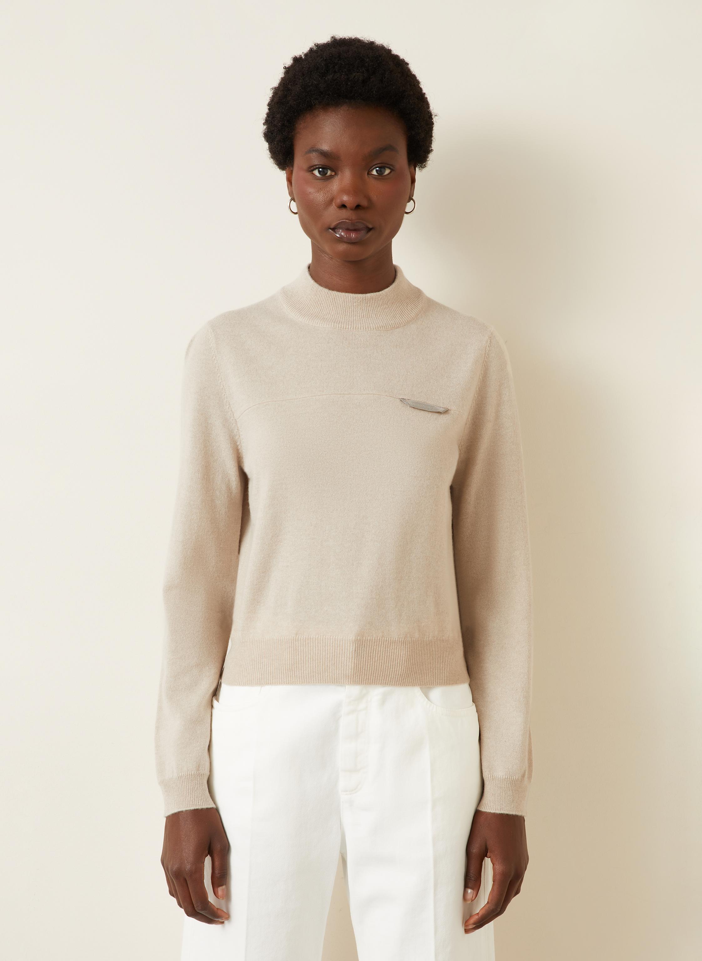 Thumbnail - Brunello Cucinelli Cashmere-Pullover Collo Alto grau