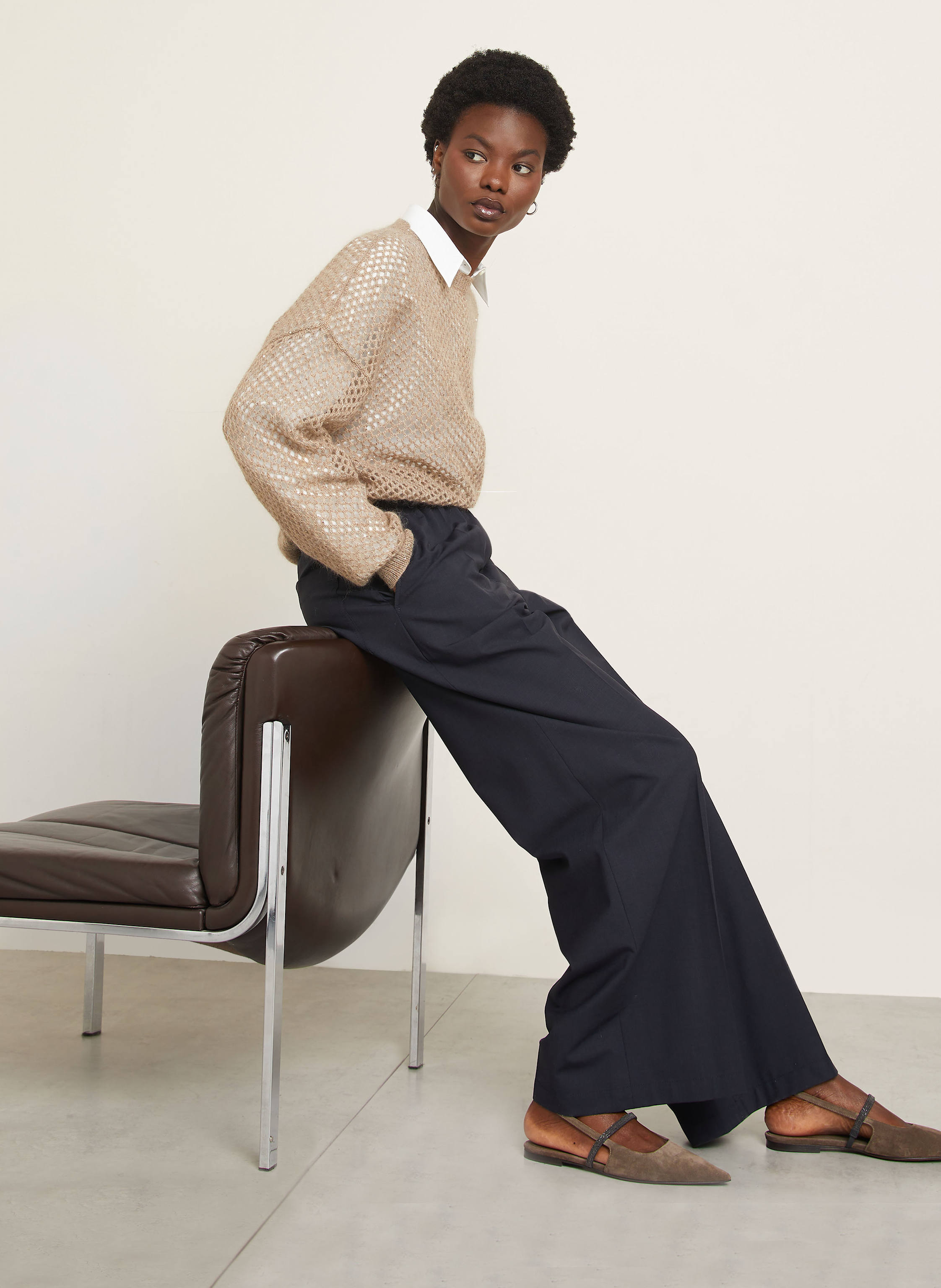 Thumbnail - Brunello Cucinelli Marlenehose blau